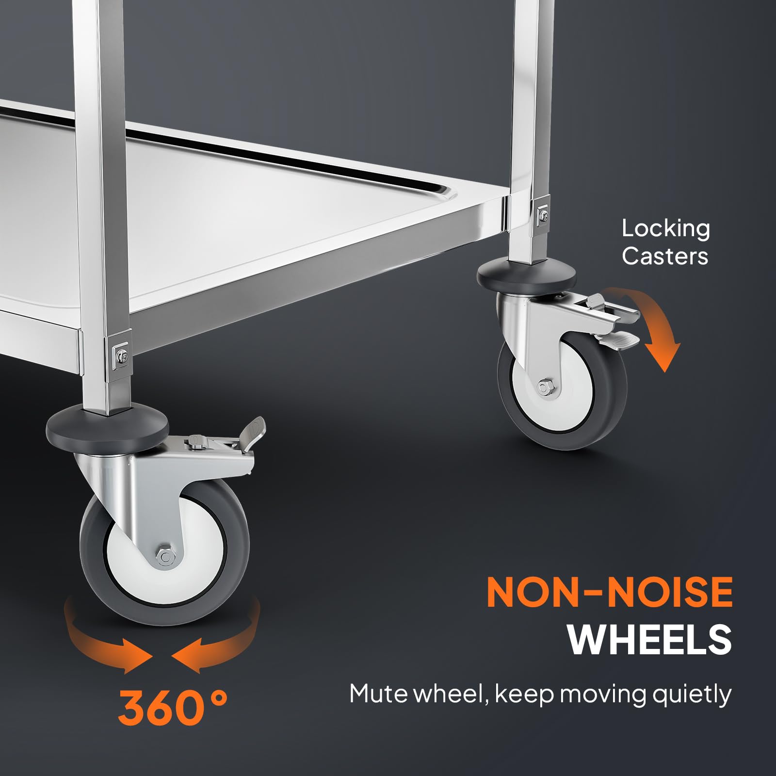 3-Tier 33" x 17" 330 lb. Capacity Stainless Steel Utility Cart