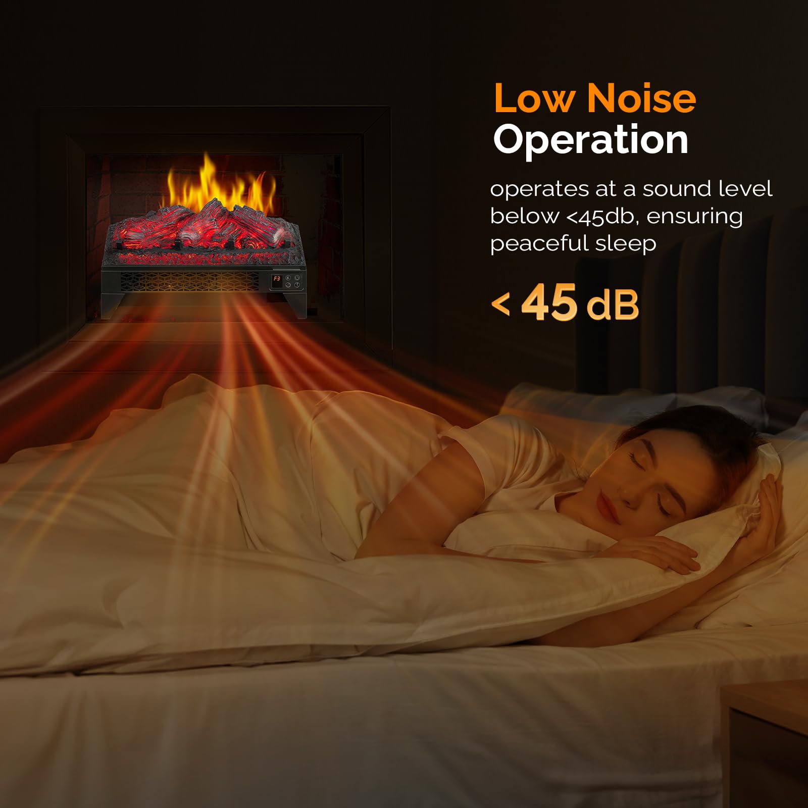 ROVSUN 18" Wide 1400W 120V Electric Fireplace Insert Log with Remote & WiFi Control