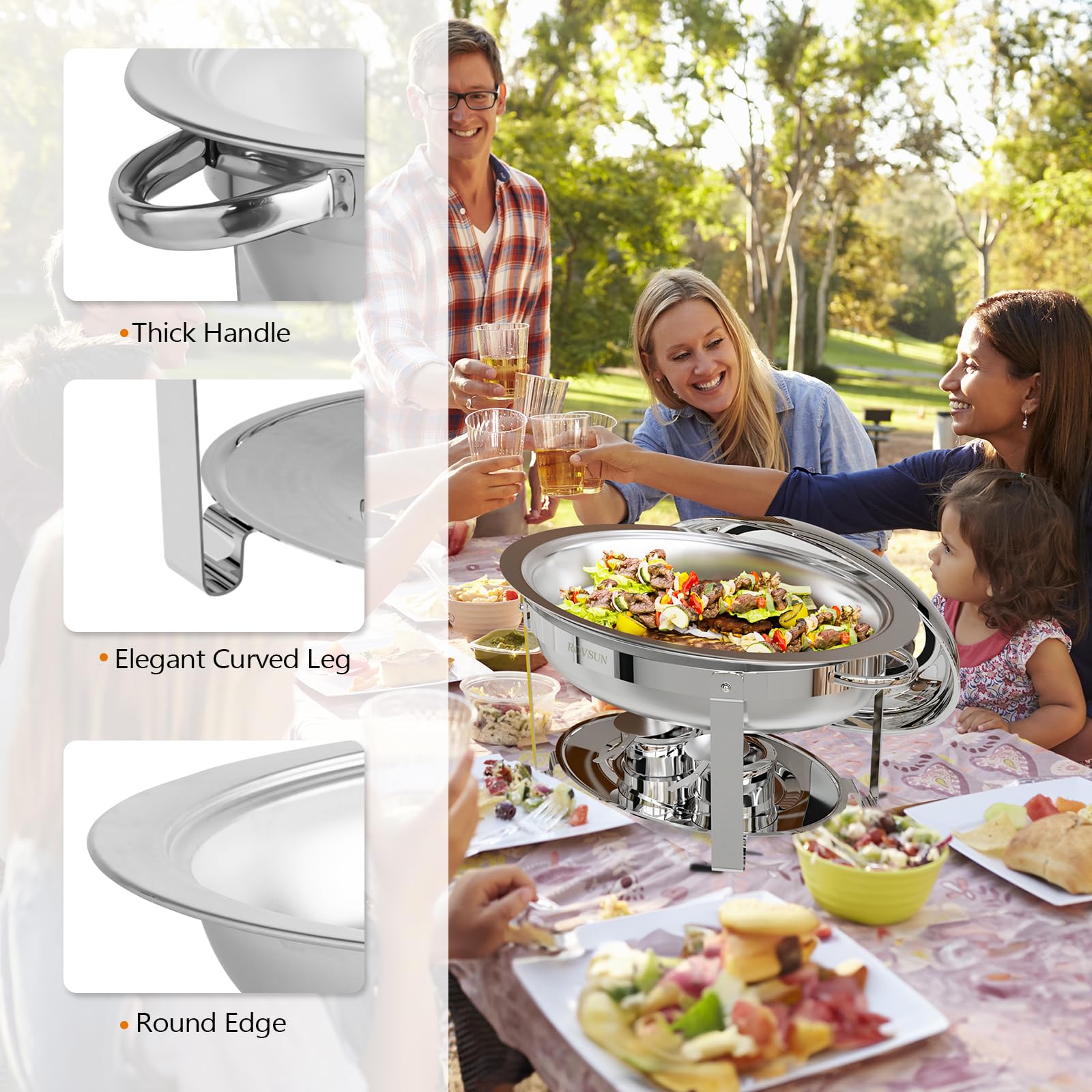 ROVSUN 6 QT Oval Chafing Dish Set with Visible Window