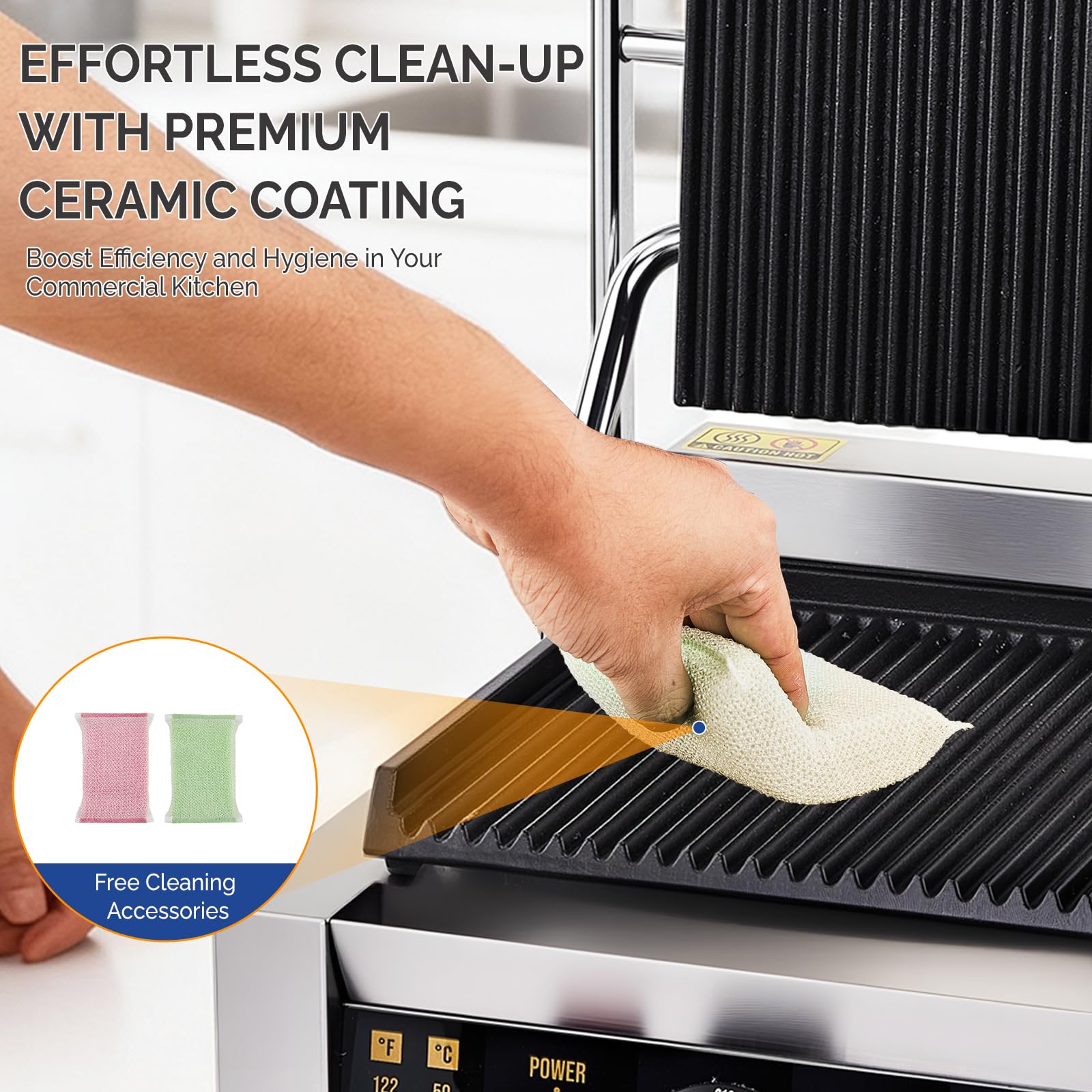 ROVSUN 22" 3600W 110V Commercial Panini Press Grill with Adjustable Temp