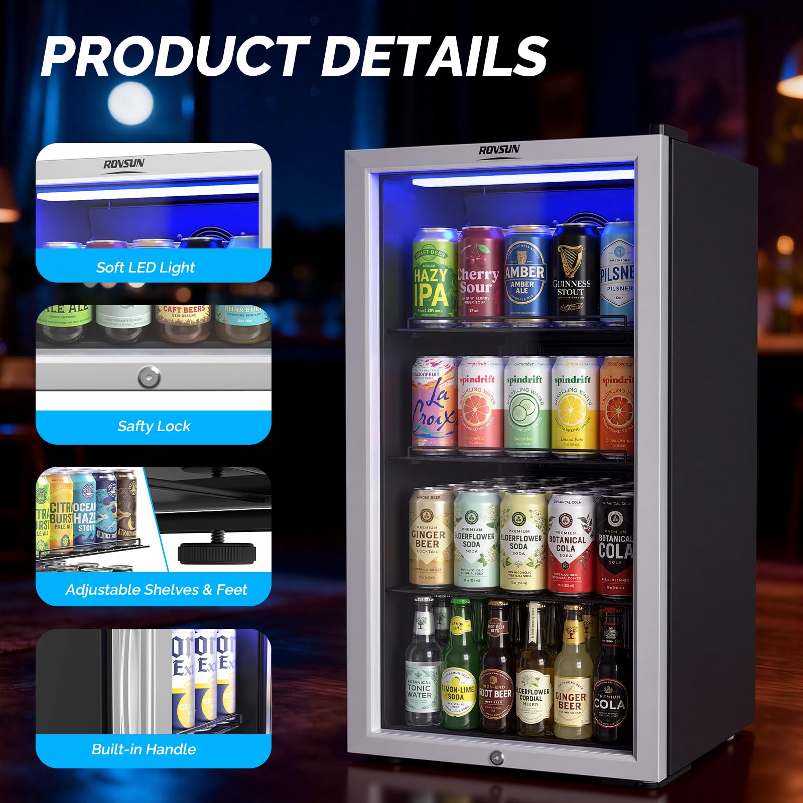 ROVSUN 105 Cans 18" Wide Beverage Refrigerator Cooler