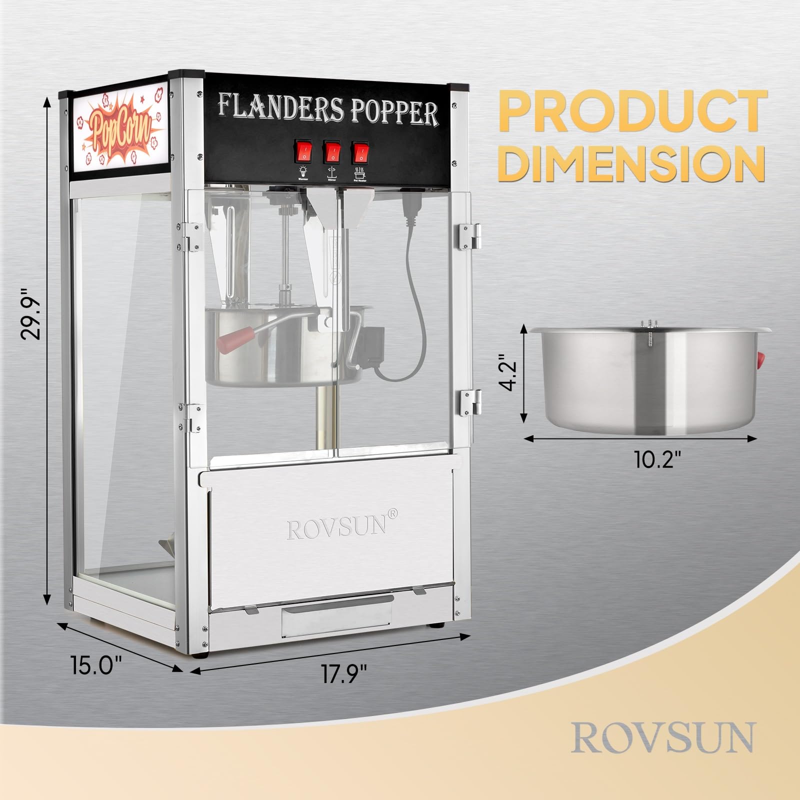ROVSUN 12 oz Black Popcorn Machine Countertop