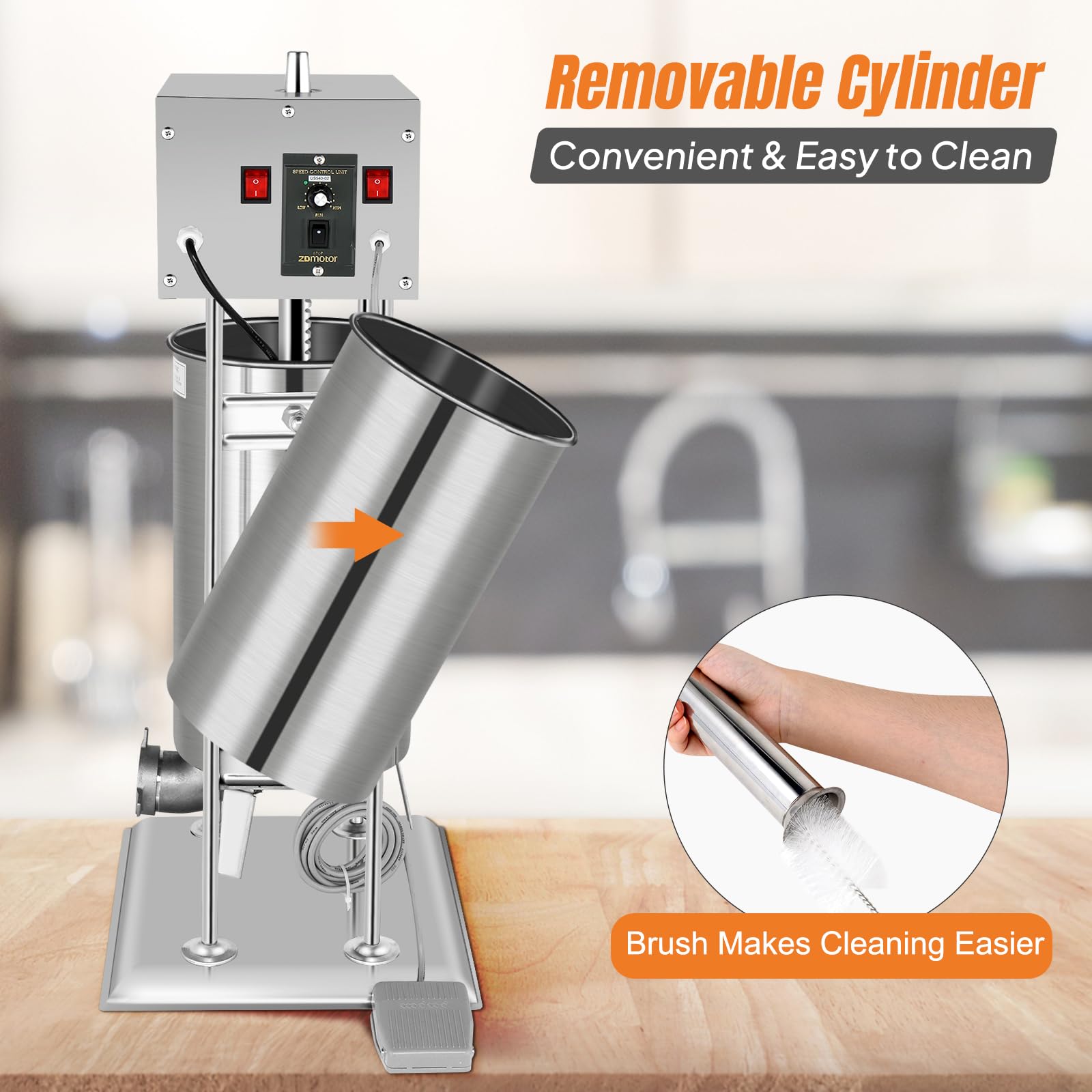 ROVSUN 66 lb. Electric Sausage Stuffer Maker with 5 Stuffing Tubes