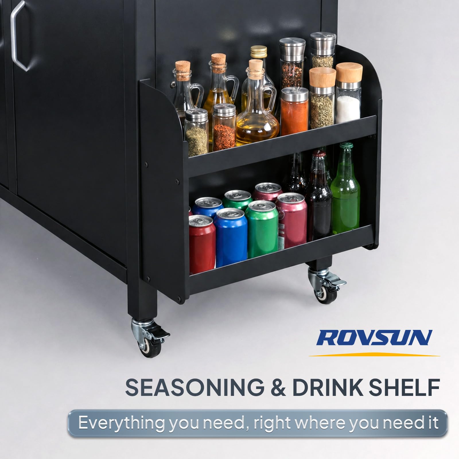 ROVSUN 55" Outdoor Grill Cart with Sink