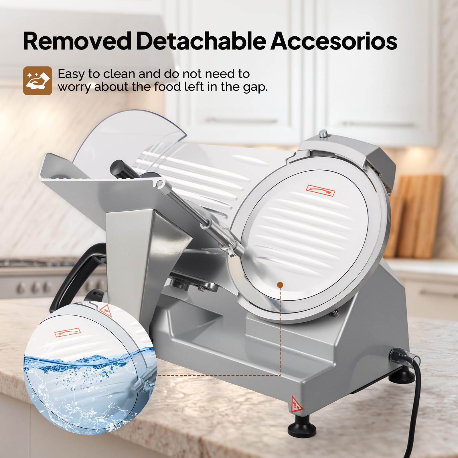 ROVSUN 10" 300W 110V Manual Gravity Feed Meat Slicer Silver