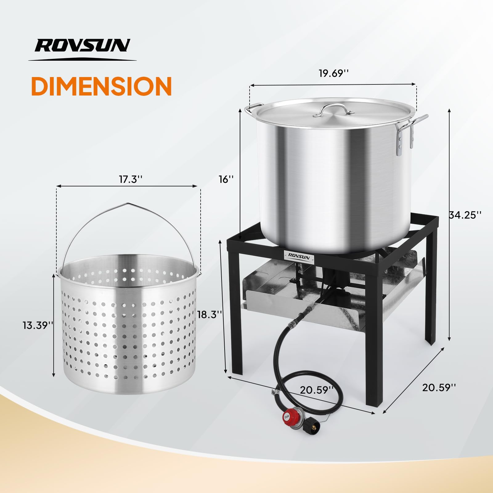 ROVSUN 80 QT Turkey Fryer with 150,000 BTU Propane Burner