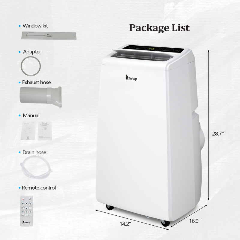 ROVSUN 13000 BTU WiFi Enabled Portable Air Conditioner with Heat & Installation Kit