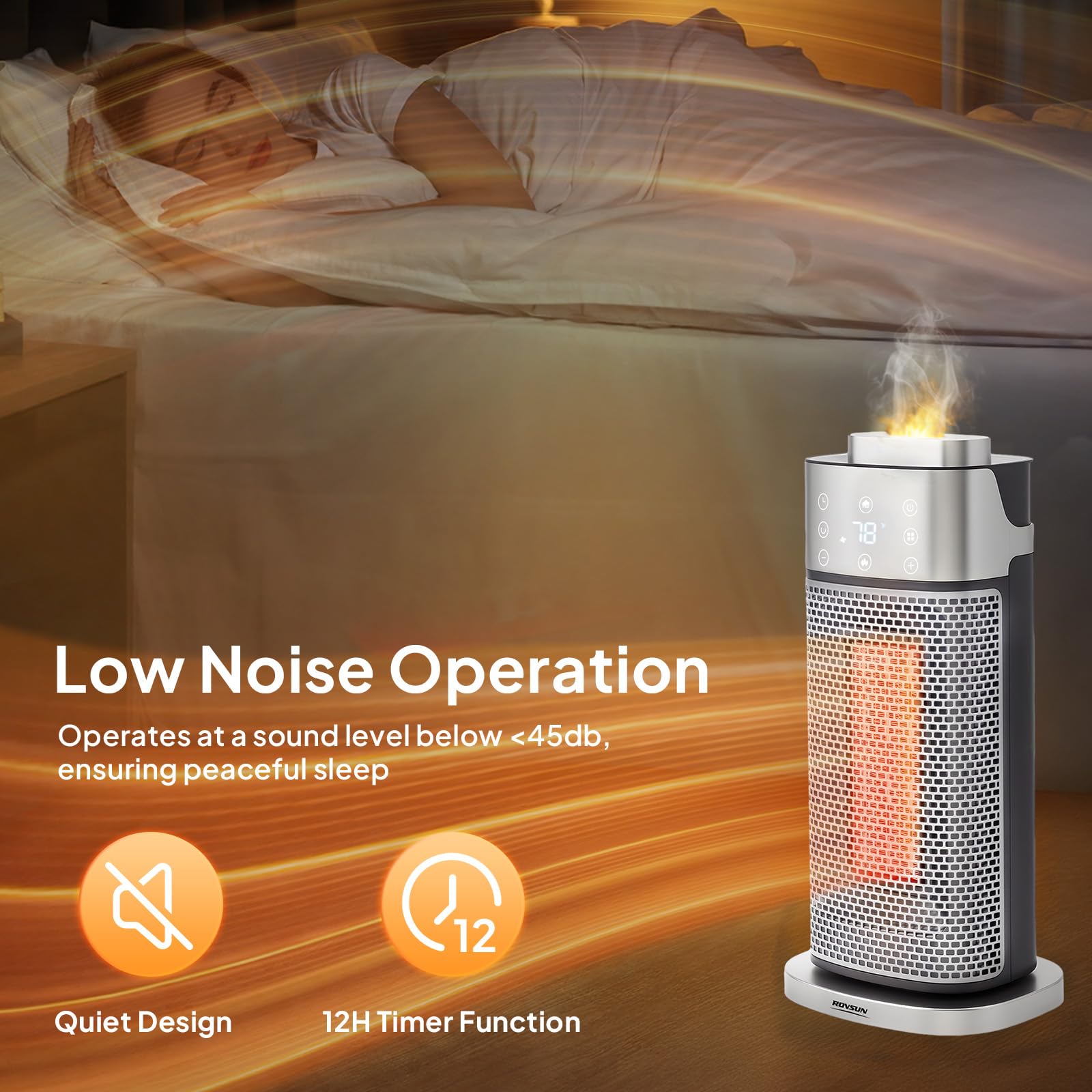 ROVSUN 16" High 1,500W 120V Electric Tower Heater