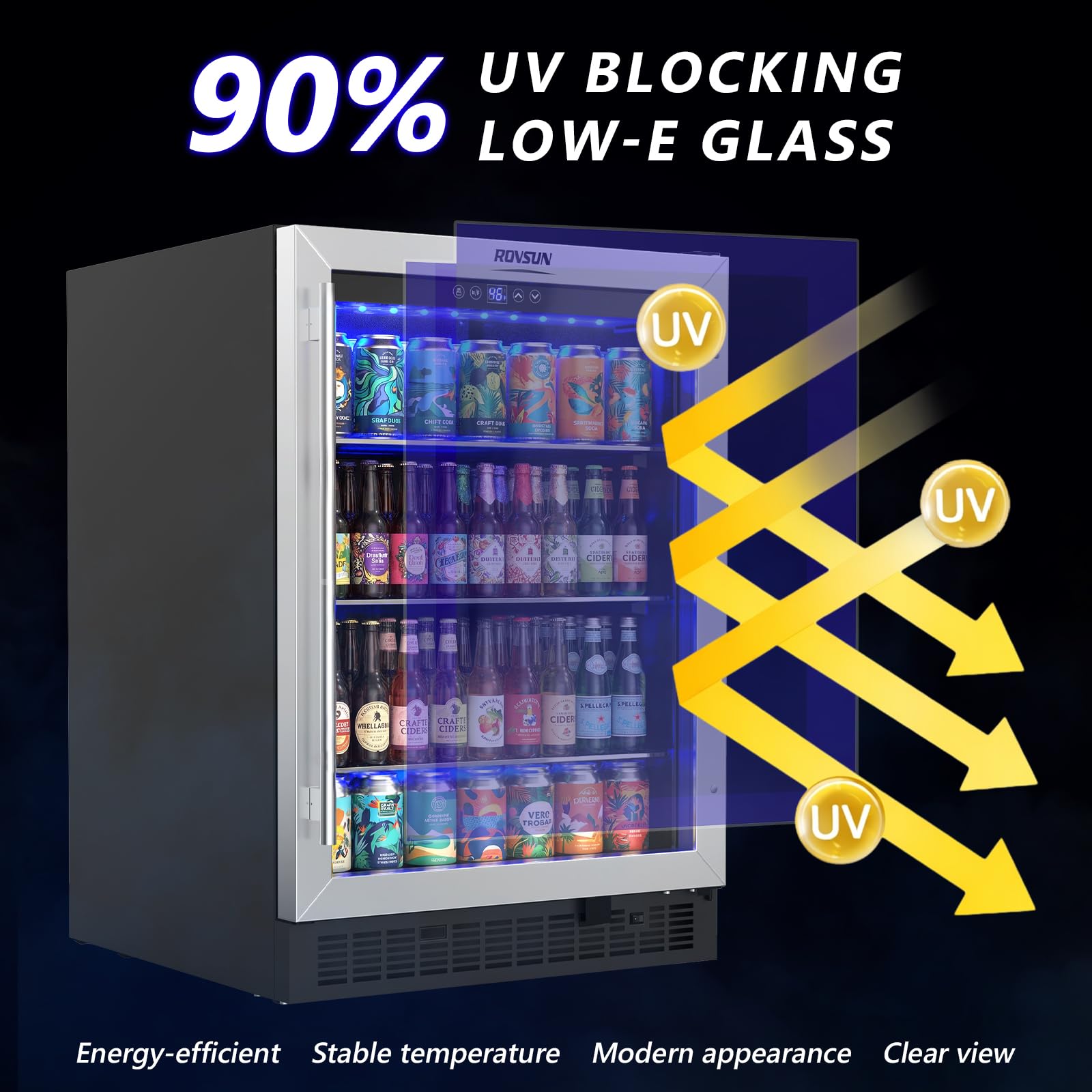 ROVSUN 154 Cans 24" Wide Beverage Refrigerator Cooler Countertop