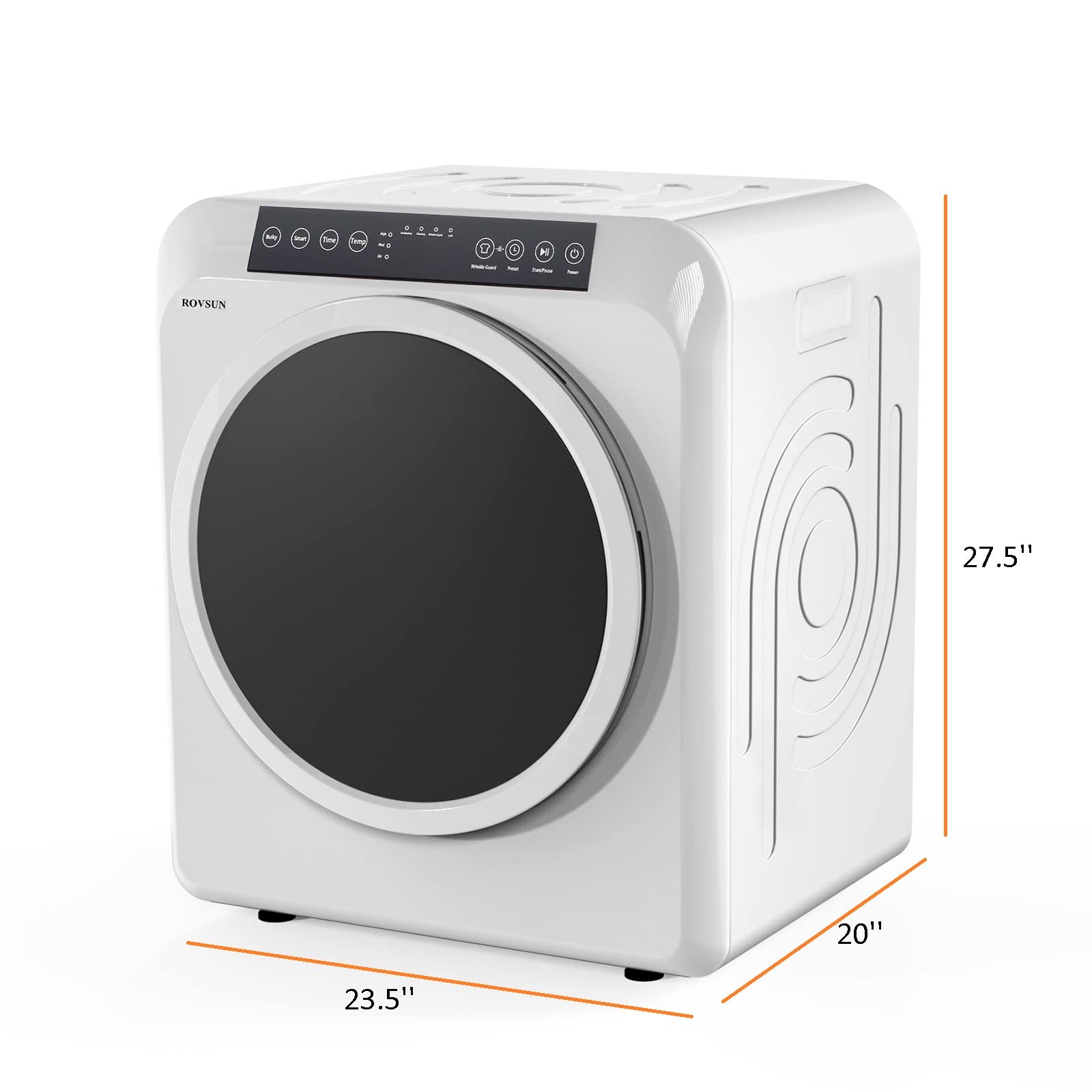 ROVSUN 3.5 Cu.Ft. 1,300W 110V Tumble Clothes Dryer with LED Touch Screen White