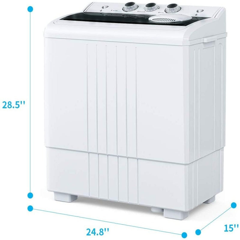 ROVSUN 21LBS Portable Washing Machine Mini Compact Twin Tub Washer and Dryer Combo Black/Blue