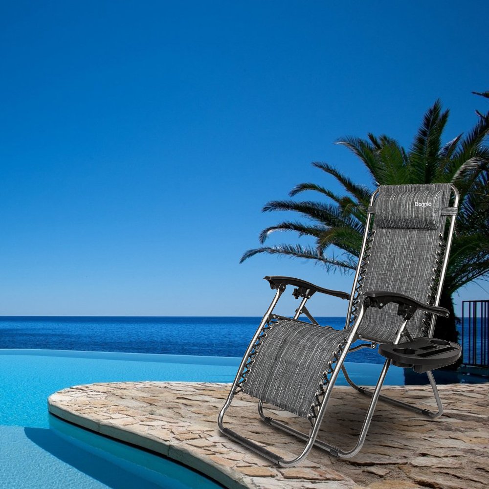 thumbnail image 2 of HQB-FAN001 Zero Gravity Patio Lounge Chair (Black) - Holds 500lbs, Folds Flat 2 of 4