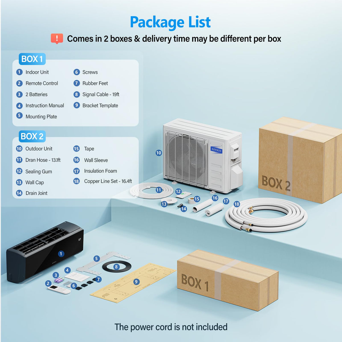 ROVSUN 9000 BTU 115V Black Mini Split Heat Pump