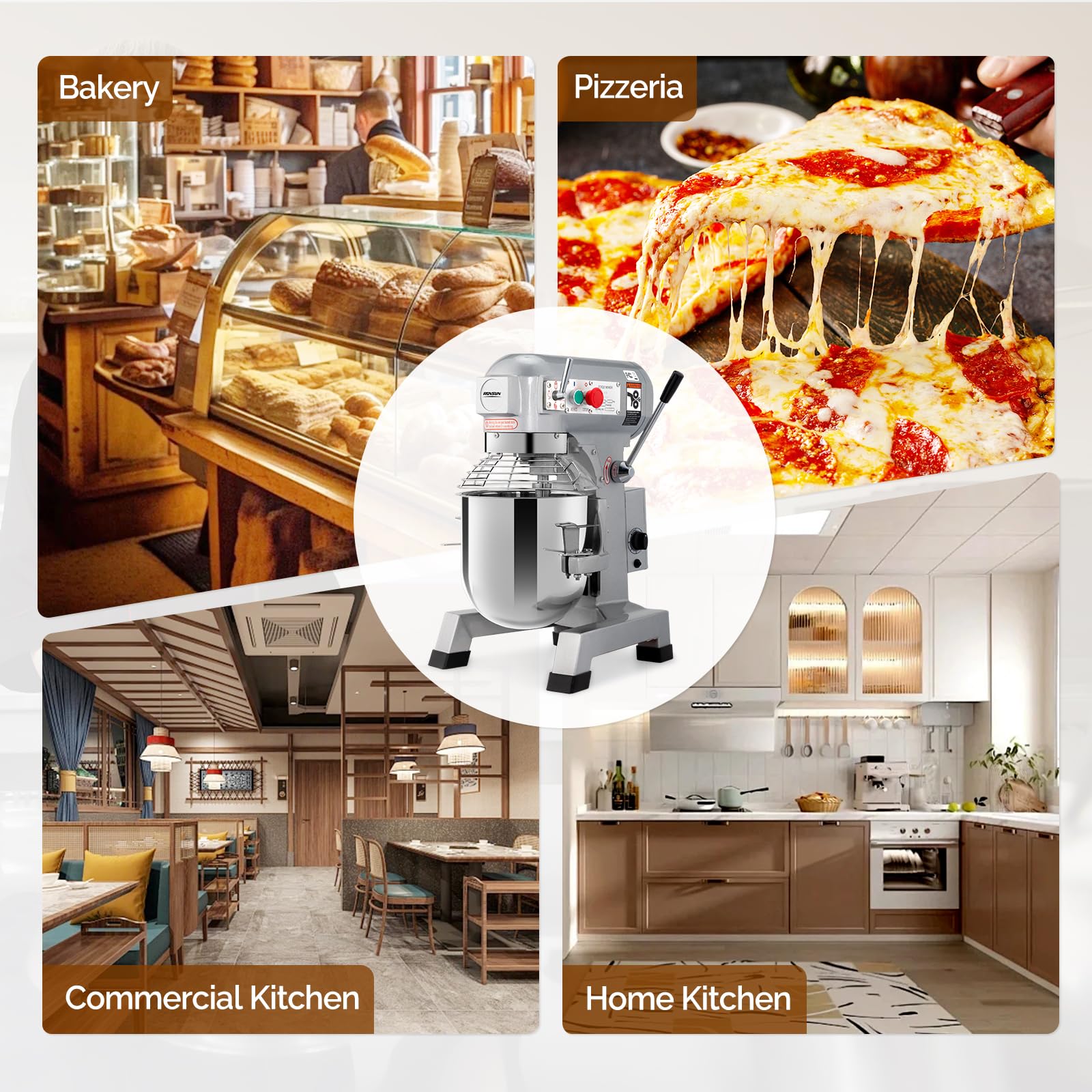 ROVSUN 30 QT 550W 110V Commerical Stand Mixer with 3 Speed