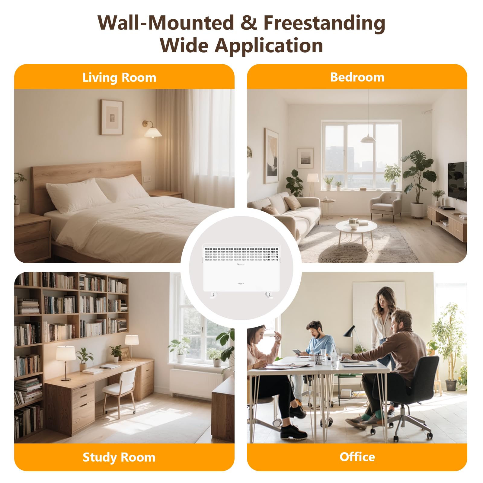 ROVSUN 1,500W 120V Panel Heater with Towel Bar