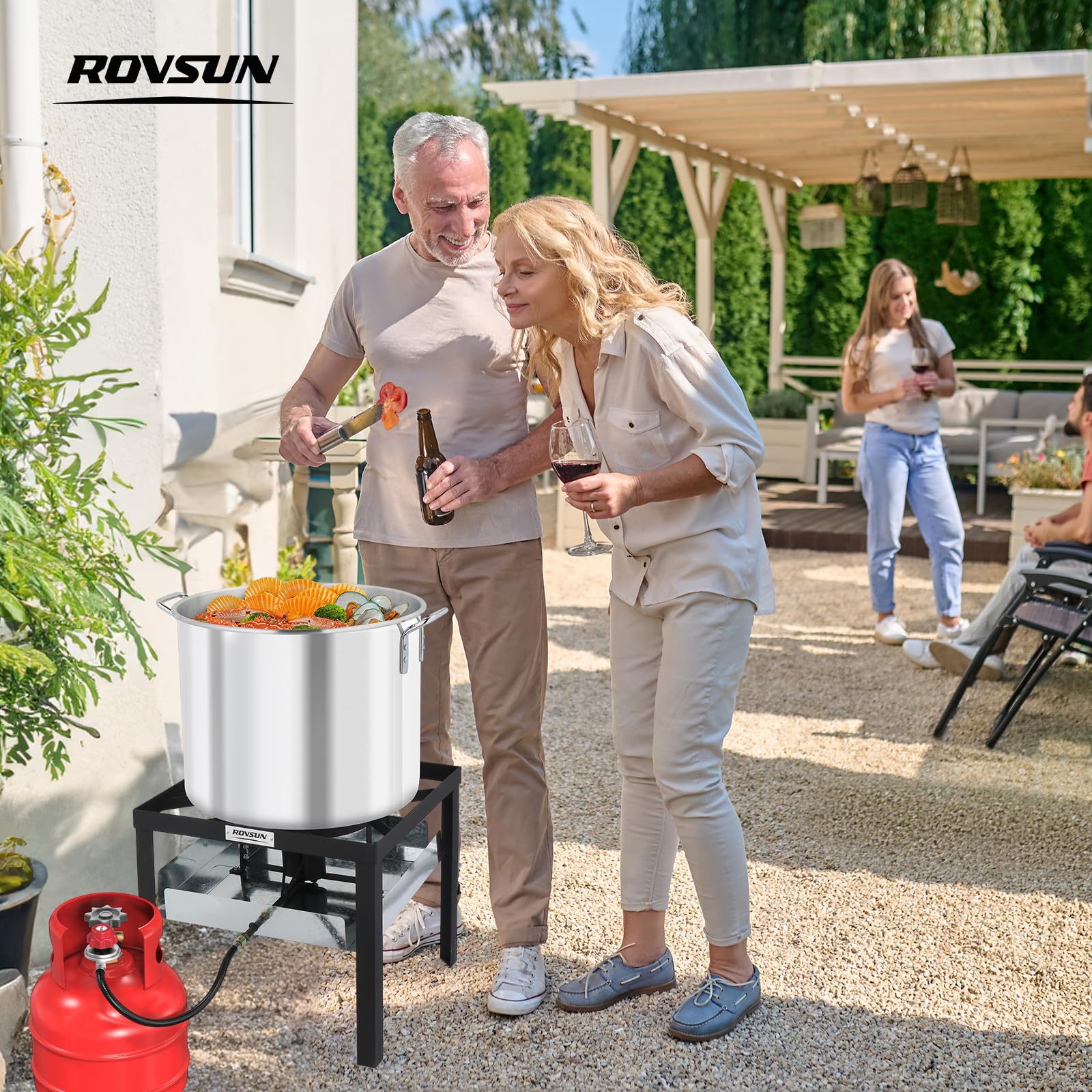 ROVSUN 80 QT Turkey Fryer with 150,000 BTU Propane Burner