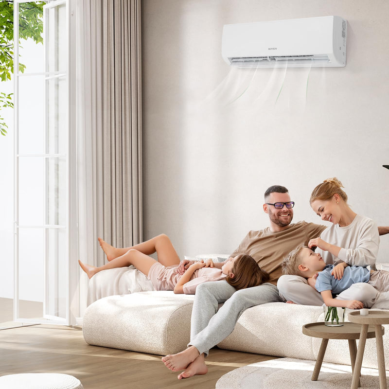 ROVSUN 2 Zone 9000 + 12000 / 18000 BTU Wifi Mini Split Air Conditioner Ductless 19 SEER2 230V with Heat Pump & 25Ft Install Kit