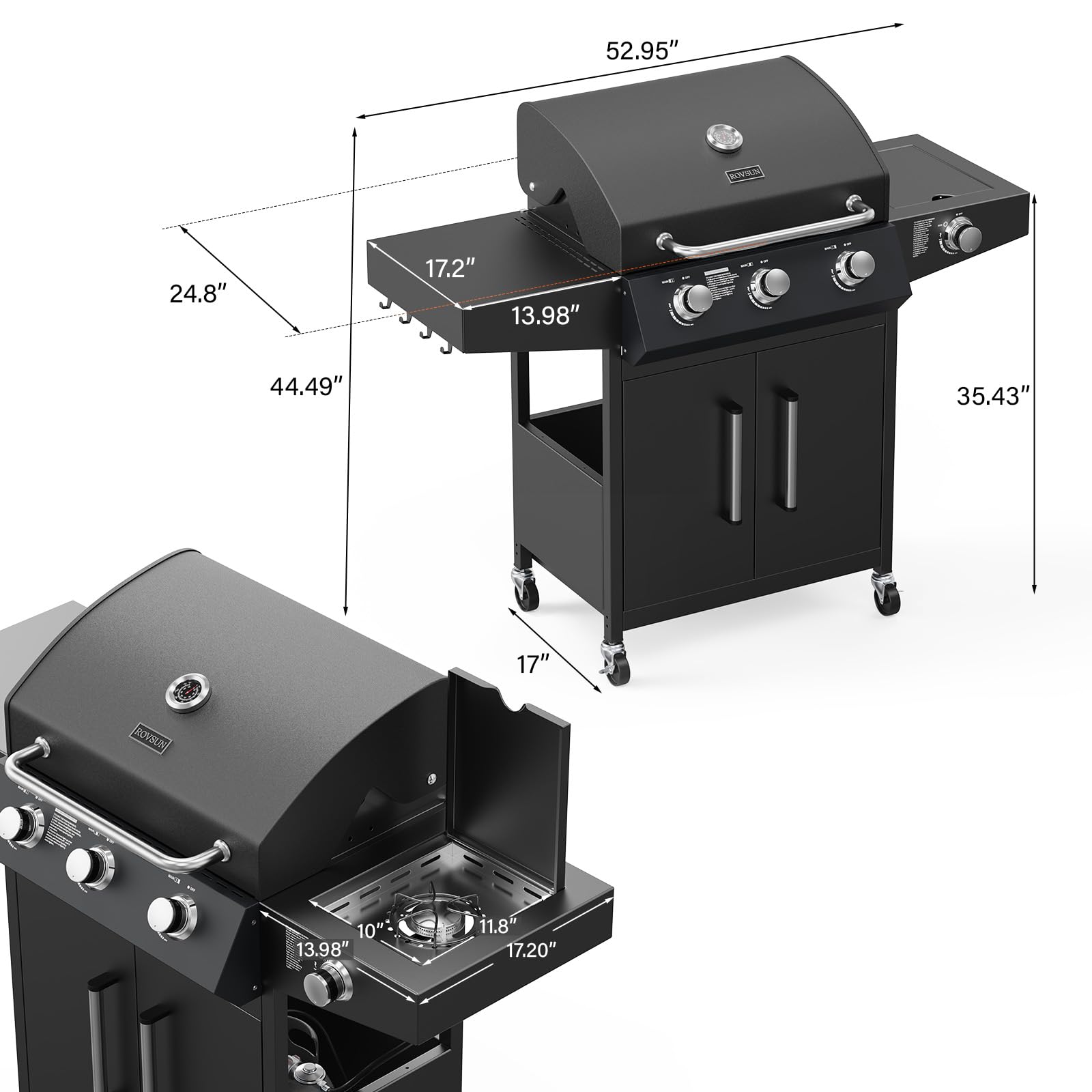 3 burner gas bbq with side burner shop