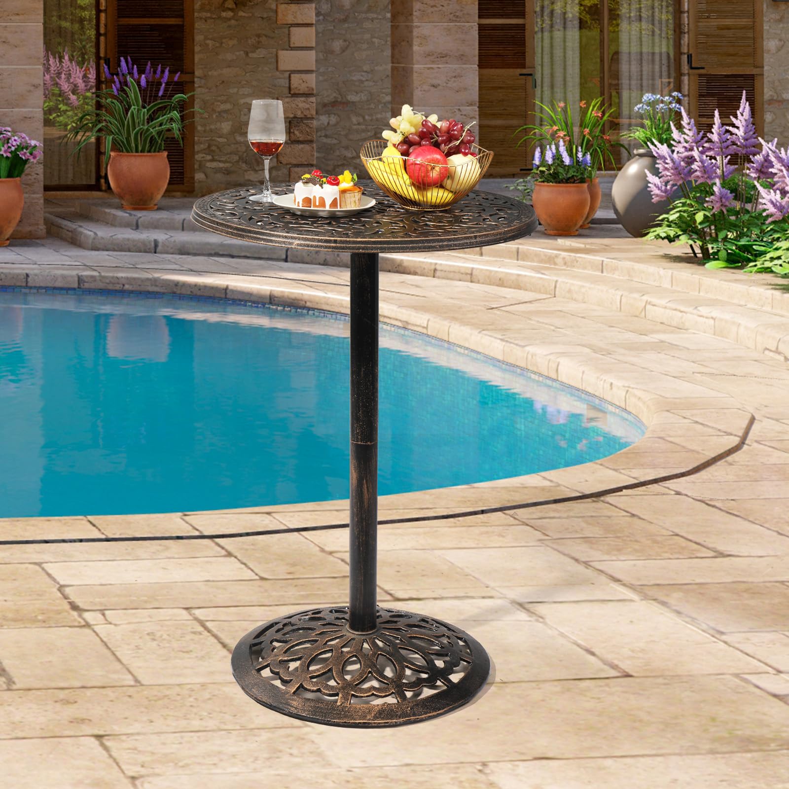 Round patio bar table hotsell