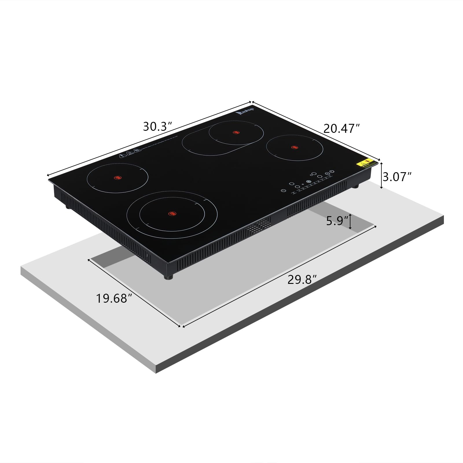 30" 4 Burners 7200W 220V Electric Ceramic Cooktop