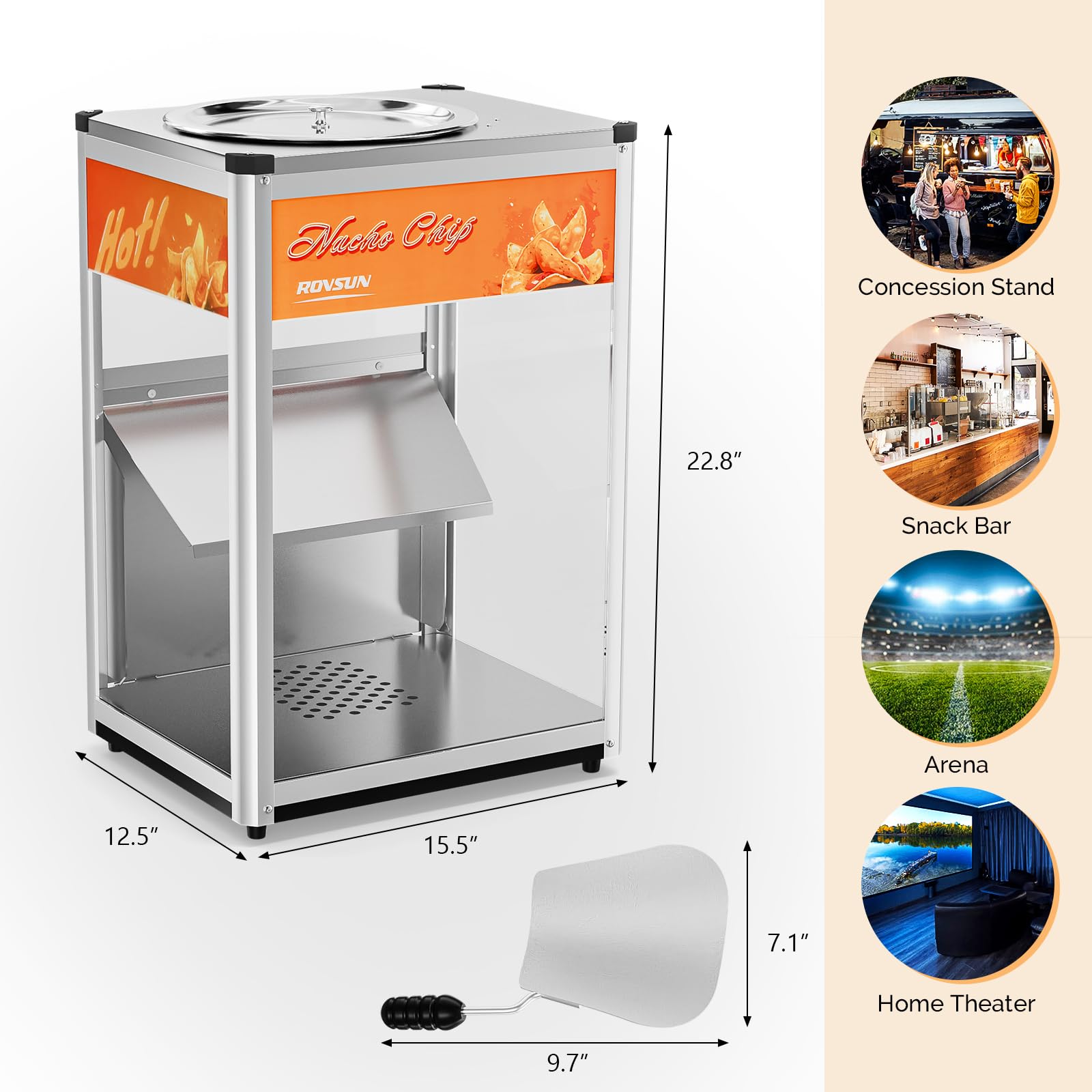 ROVSUN 10 lb. 160W 120V Nacho Chip Food Warmer Display Case Countertop