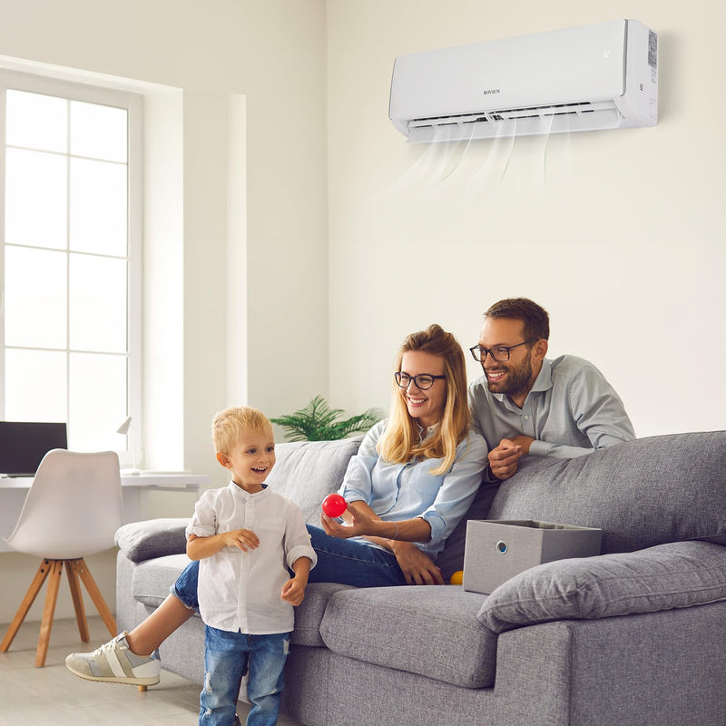 ROVSUN 11000 BTU 17 SEER2 115V Wifi Enabled Ductless Mini Split Air Conditioner with Heat Pump Inverter & Install Kit