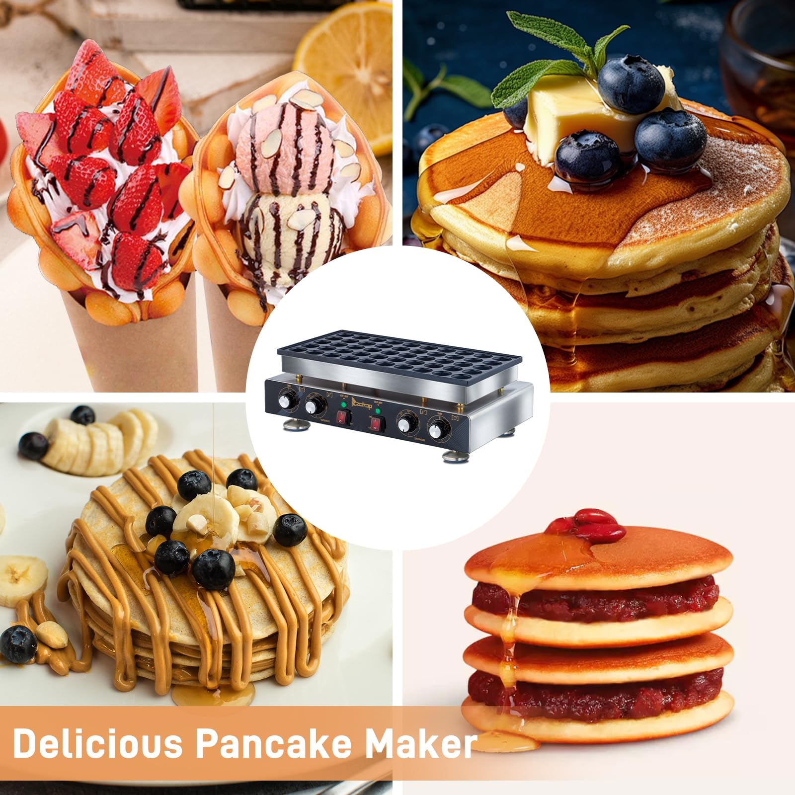 50 Grids 1800W 110V Electric Non-Stick Belgian Waffle Maker