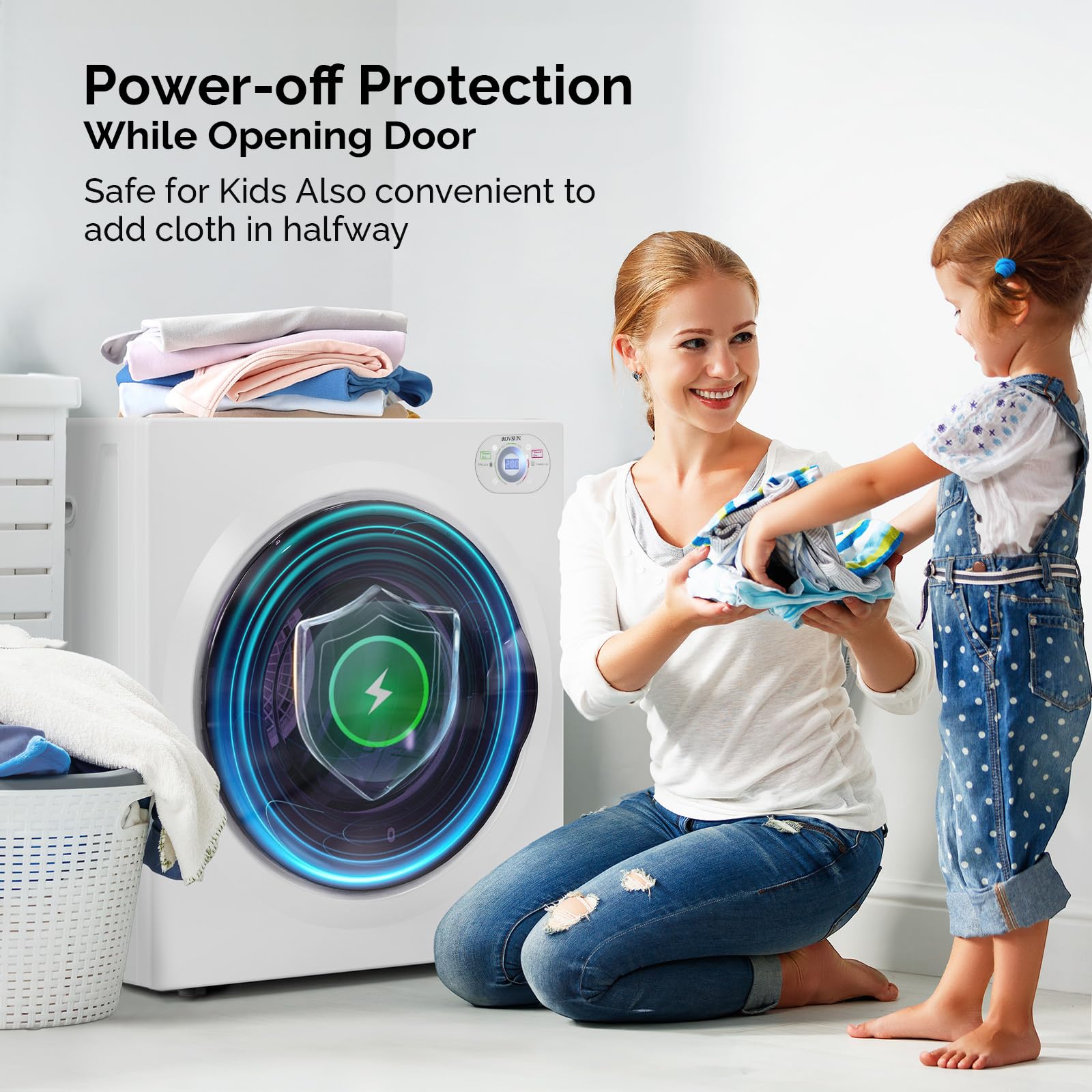 ROVSUN 2.6 Cu.Ft. 1,400W 110V Tumble Clothes Dryer with LCD Control Panel