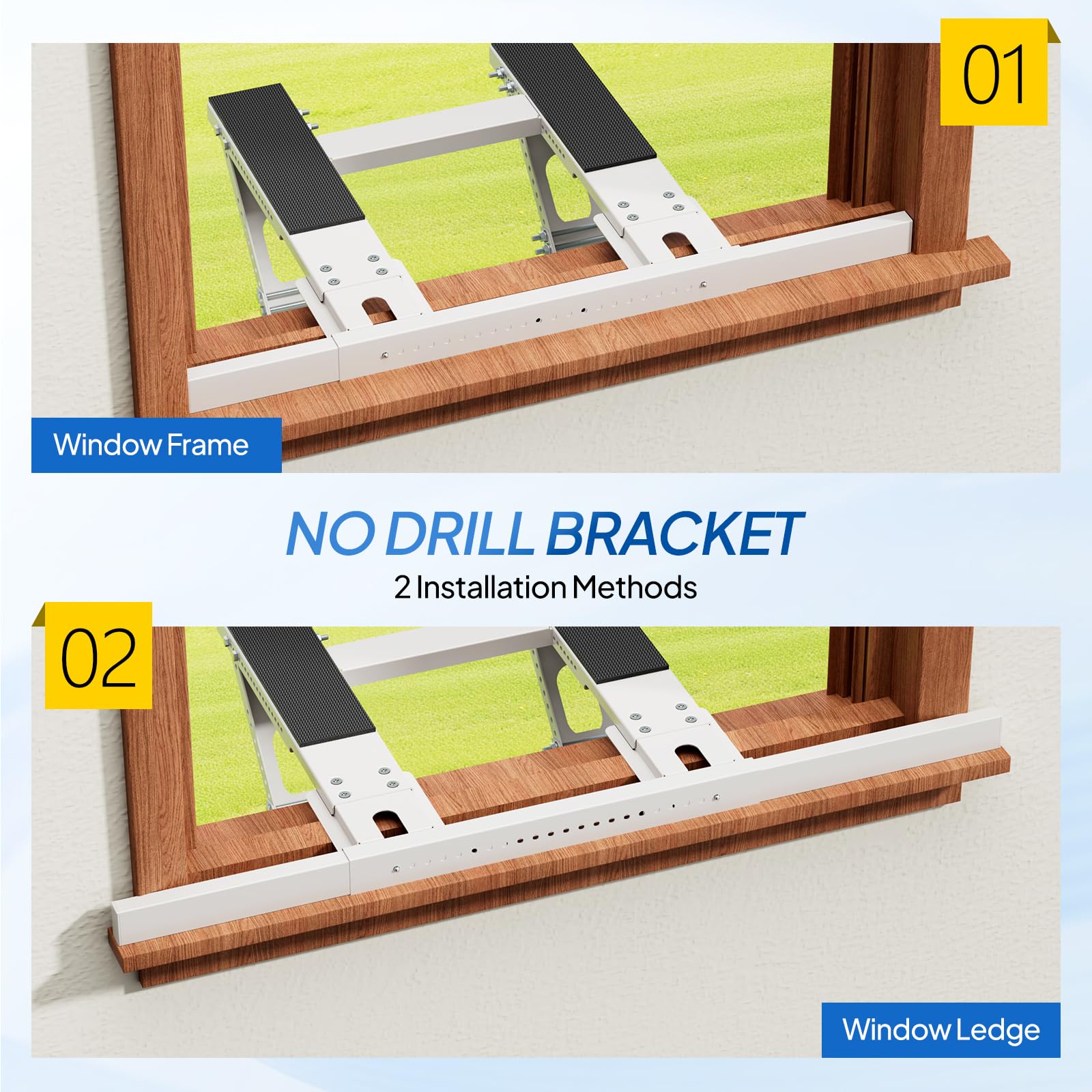ROVSUN No-Drill Heavy Duty Steel Support Bracket for Window Air Conditioner