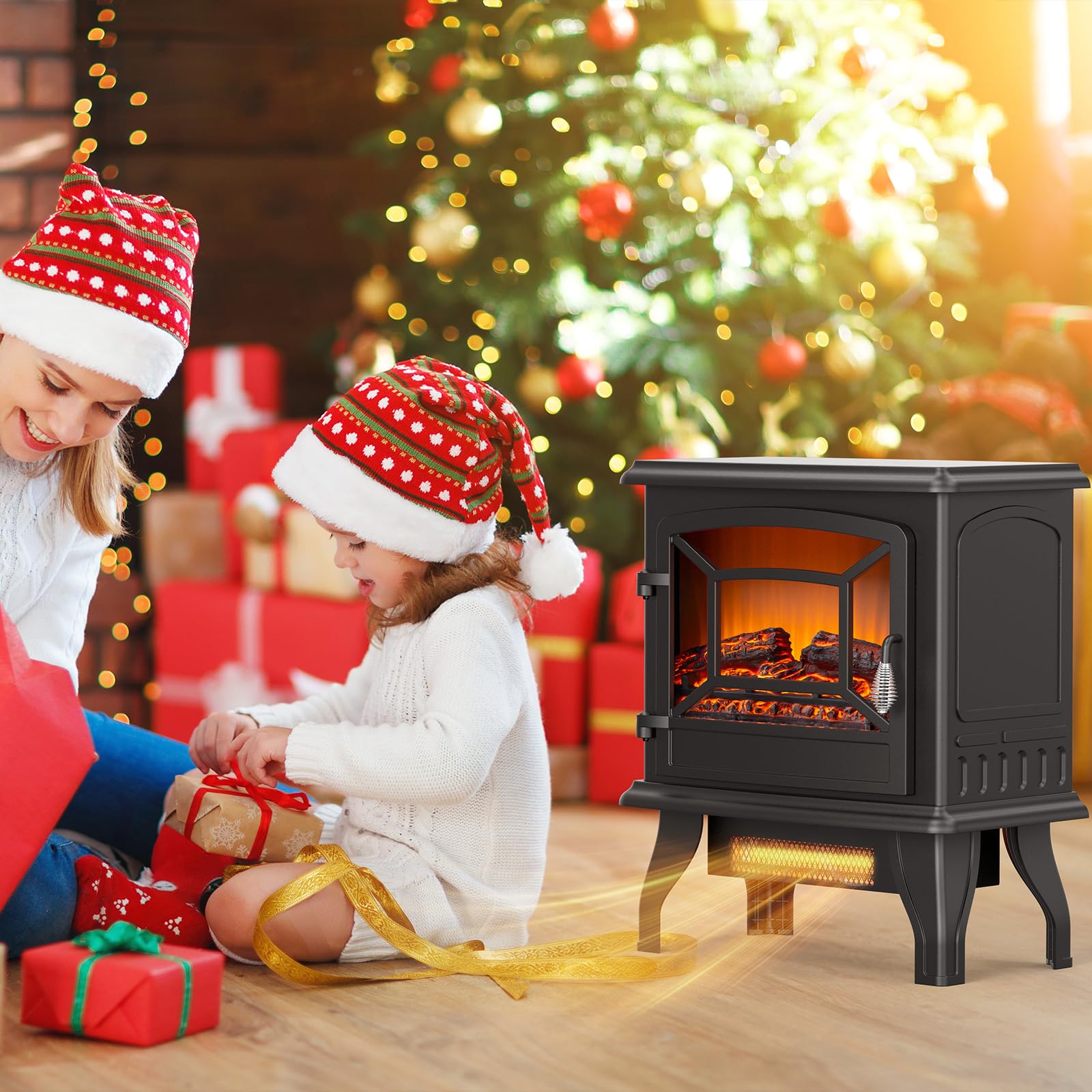 ROVSUN 17" x 20" 1400W 120V Electric Fireplace Stove