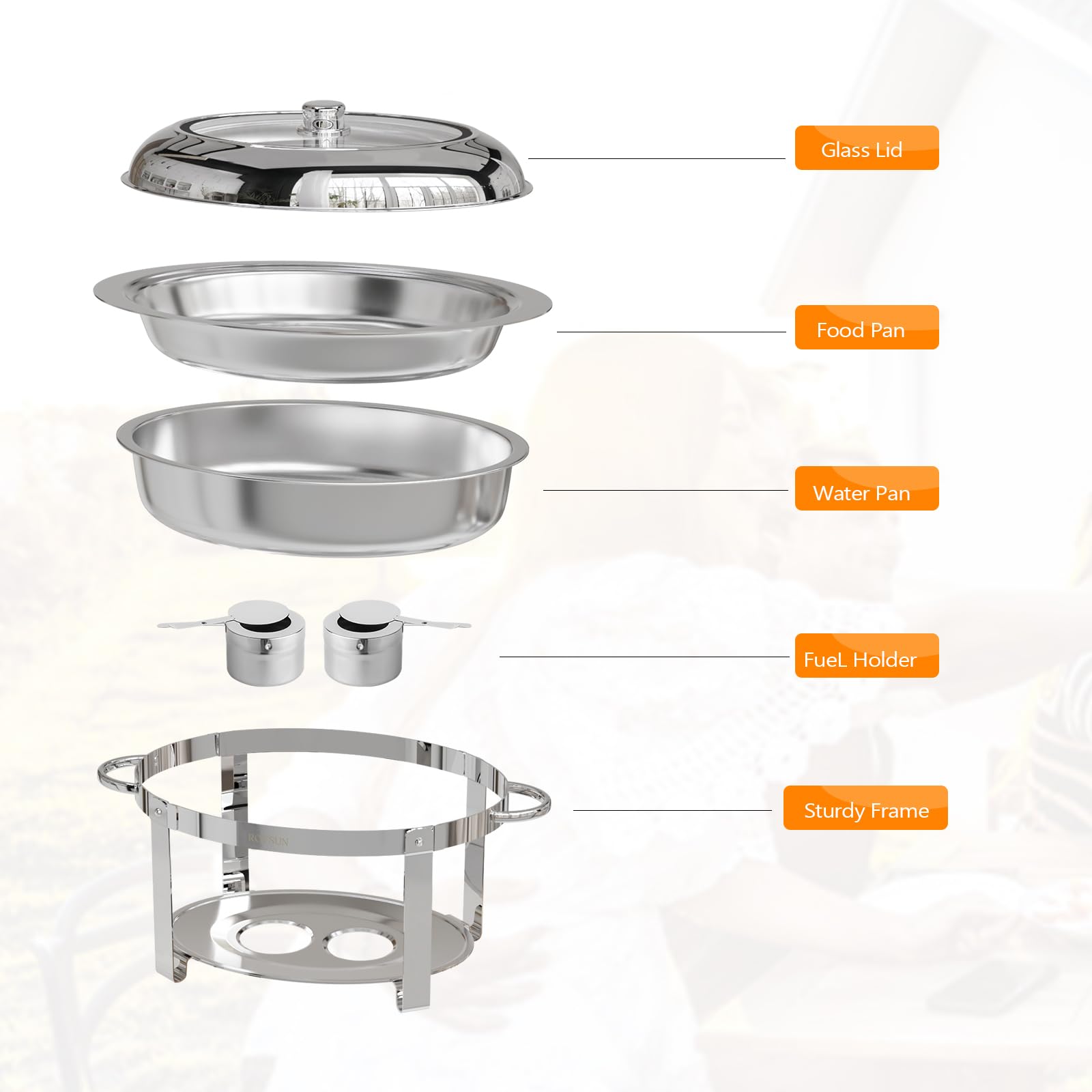 ROVSUN 6 QT Oval Chafing Dish Set with Visible Window