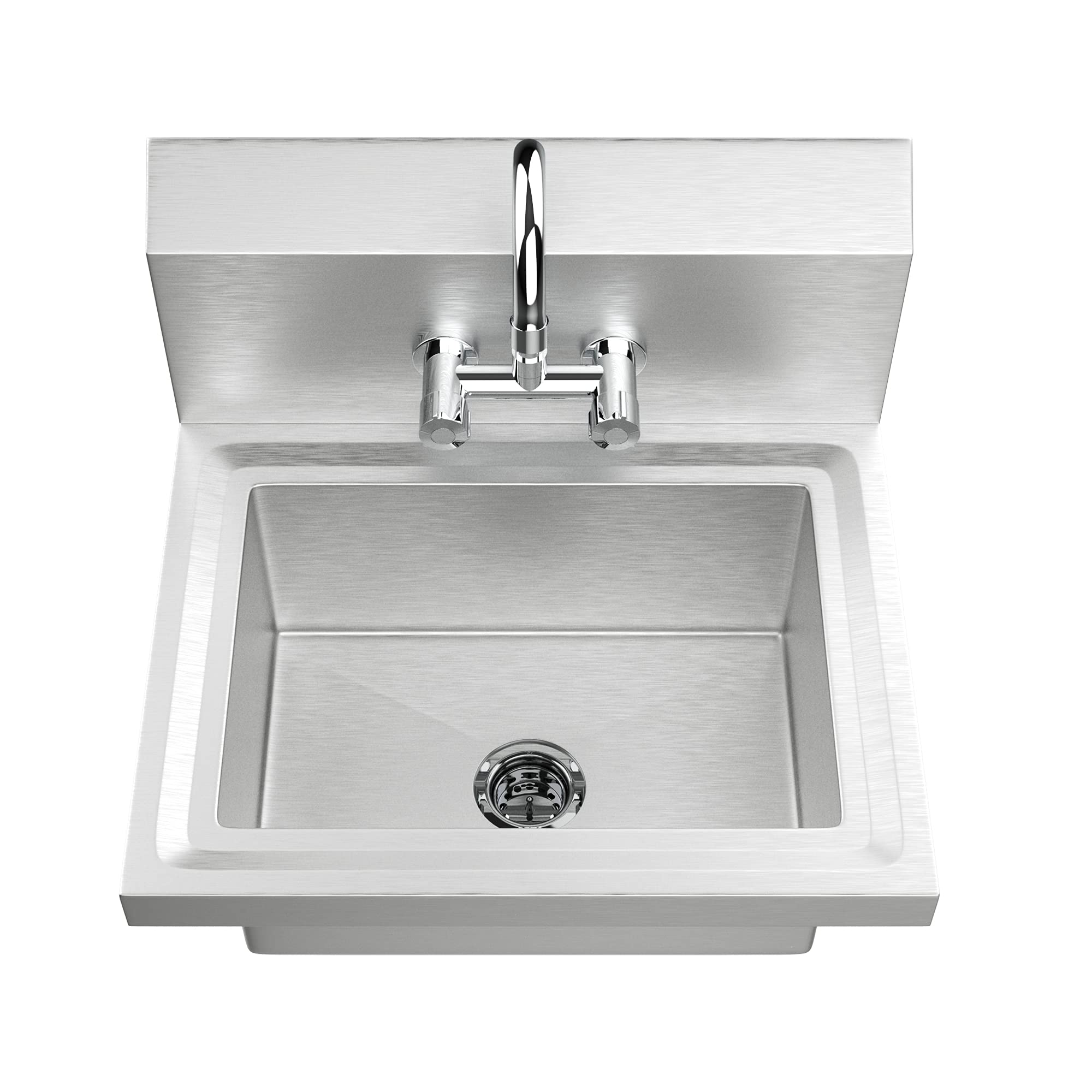 ROVSUN 17" x 15" Wall Mount Stainless Steel Hand Wash Sink