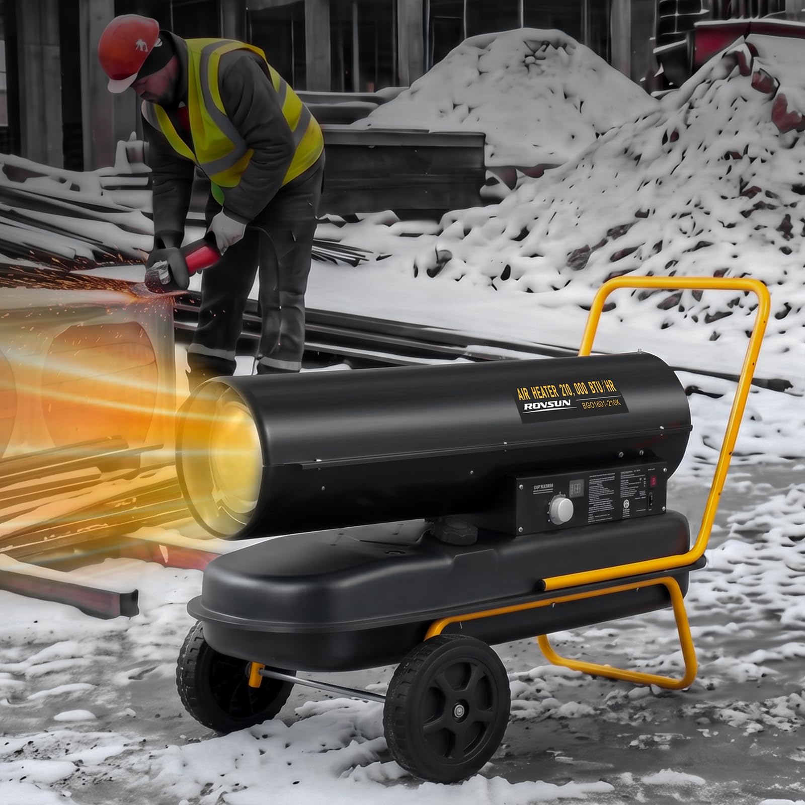 ROVSUN 210000 BTU Kerosene Forced Air Heater Portable Torpedo Diesel Space Heater