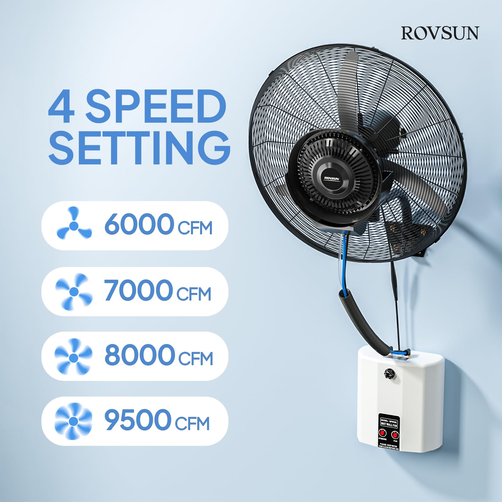 ROVSUN 30" 210W 110V Wall Mount Misting Fan