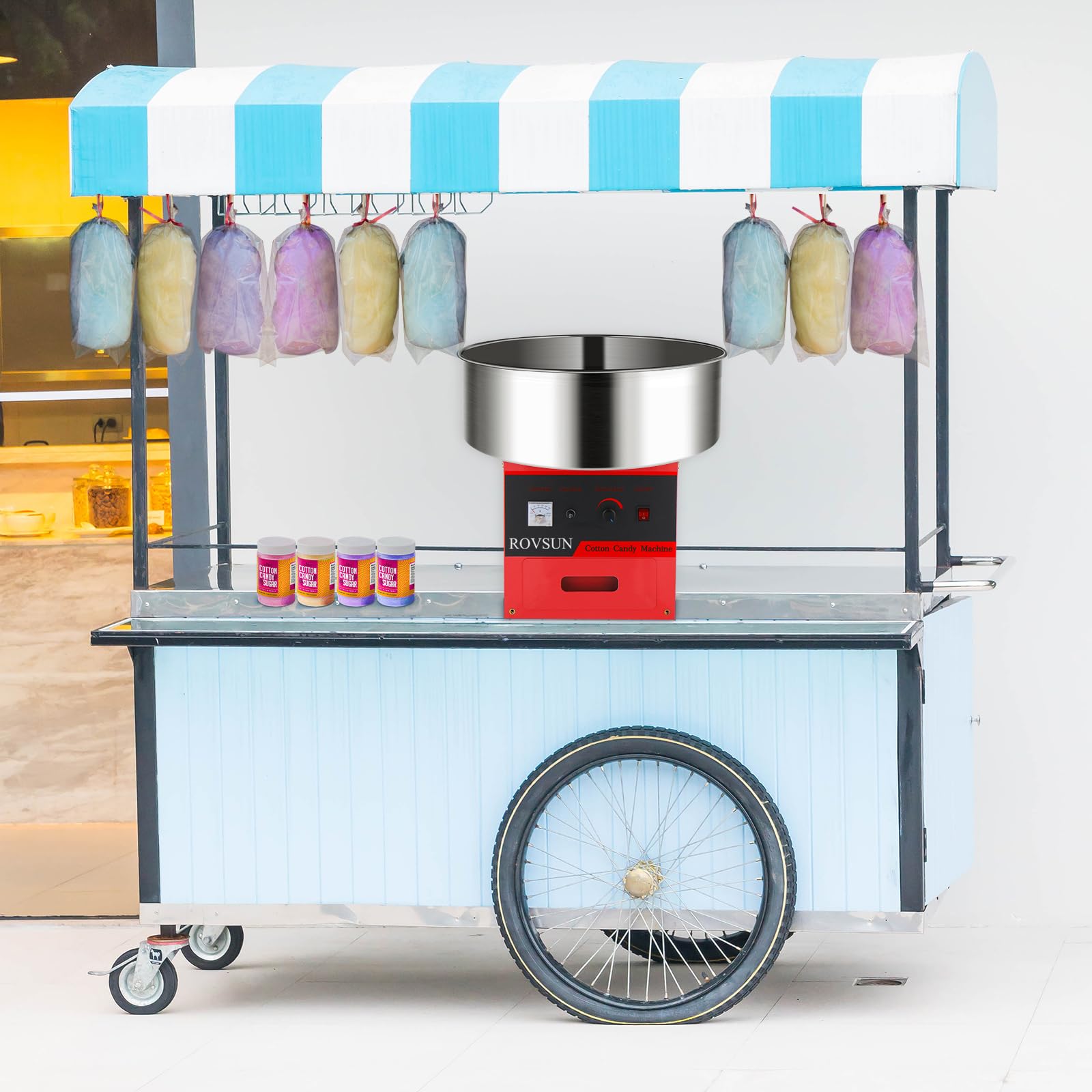 ROVSUN 21" 980W 110V Cotton Candy Machine with Bowl Red