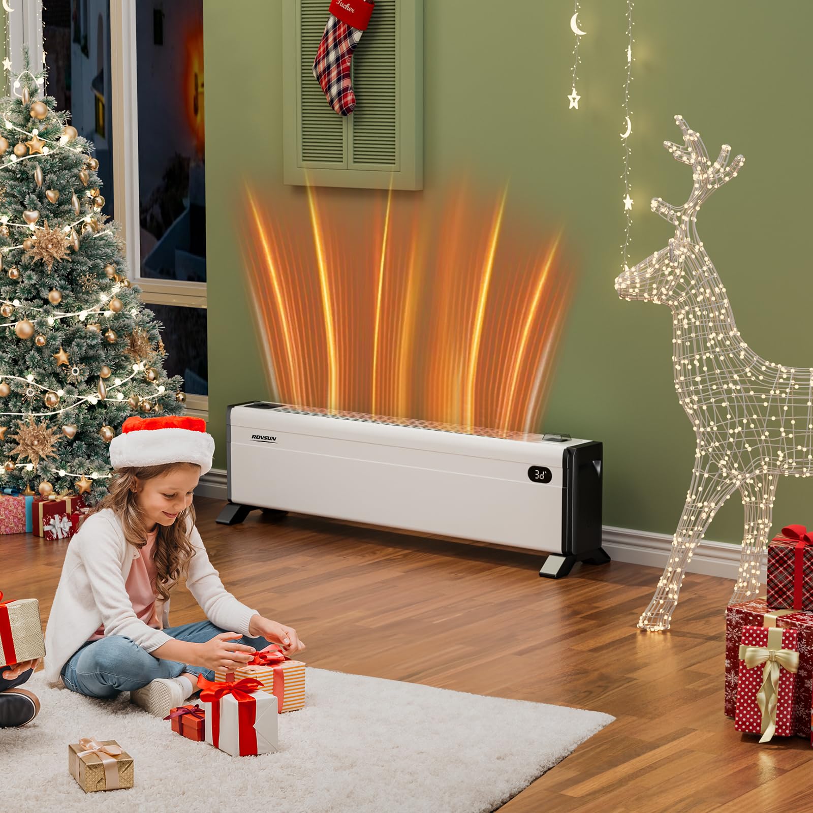 ROVSUN 32" Wide 1,500W 120V Electric Baseboard Heater with Knob Control