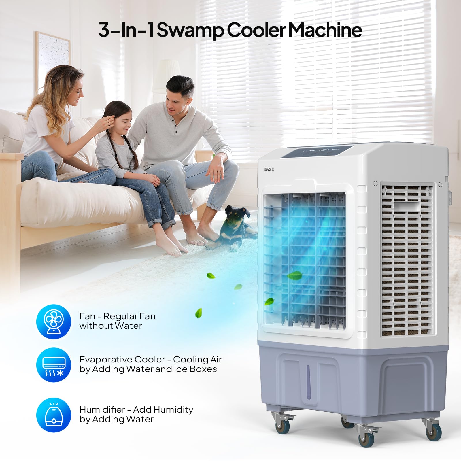ROVSUN 10.5 Gal Portable Evaporative Air Cooler with Remote Control