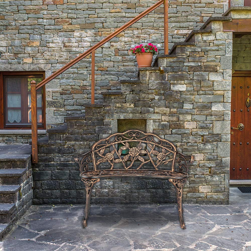 38.5" Outdoor Bench Cast Aluminium Bronze
