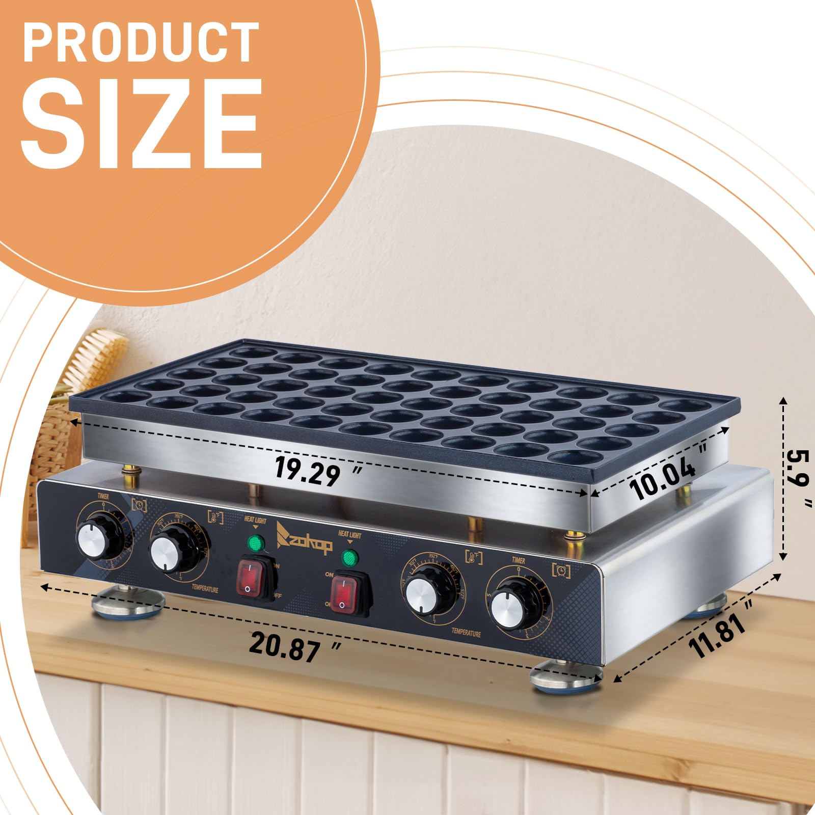50 Grids 1800W 110V Electric Non-Stick Belgian Waffle Maker