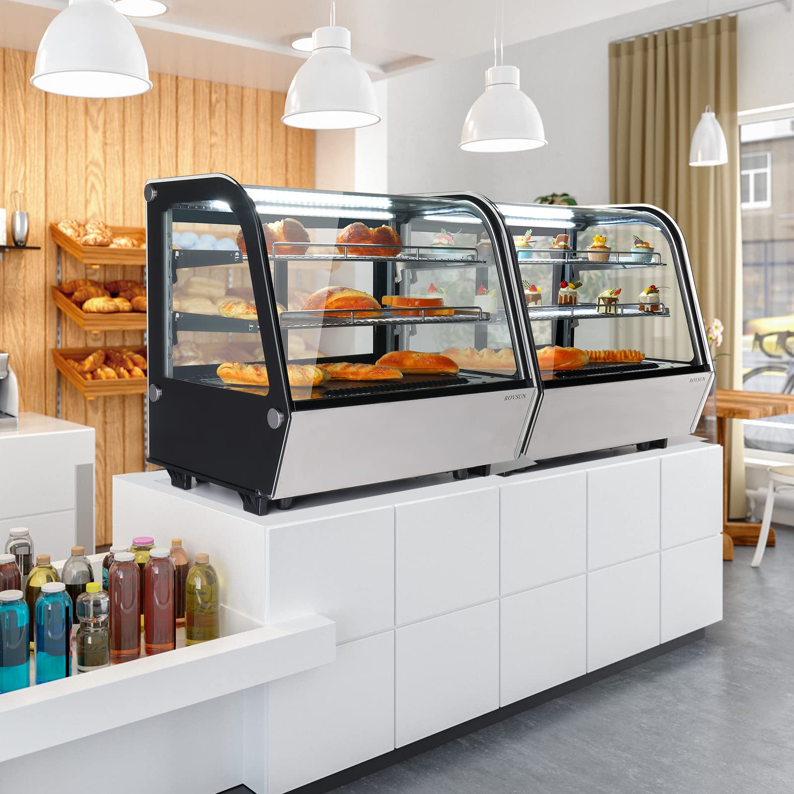 ROVSUN 27" 4.2 Cu.Ft. 250W 110V Silver Refrigerated Bakery Display Case