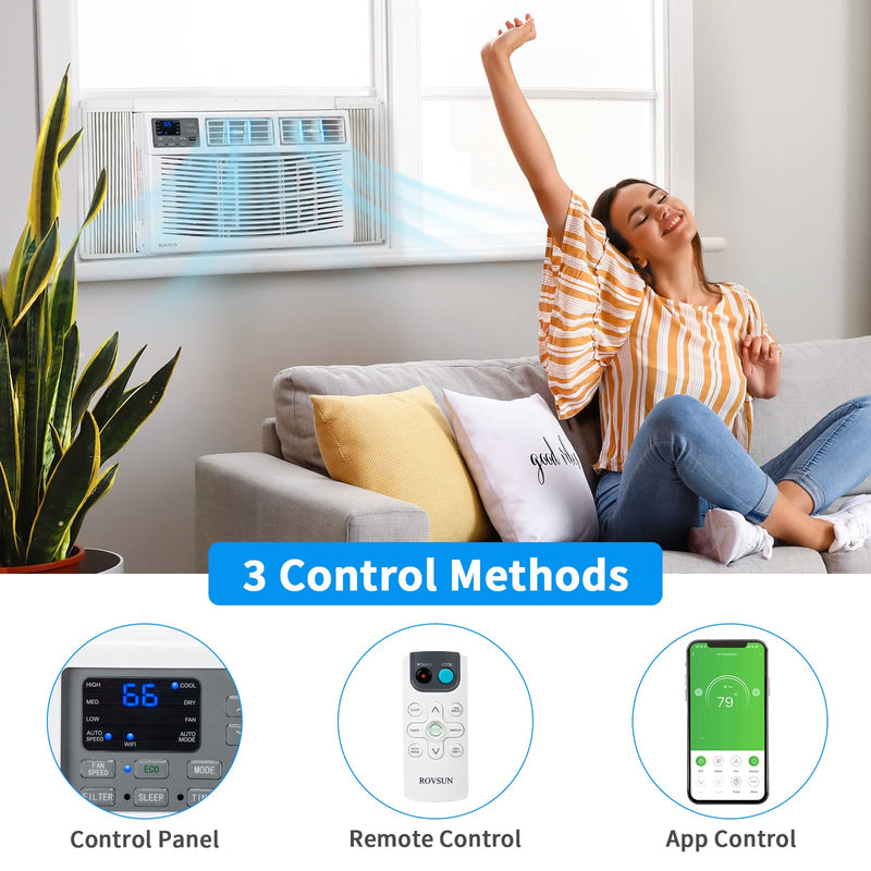 ROVSUN 14000 BTU 115V Window Air Conditioner with Wifi Remote App Control & Install Kit