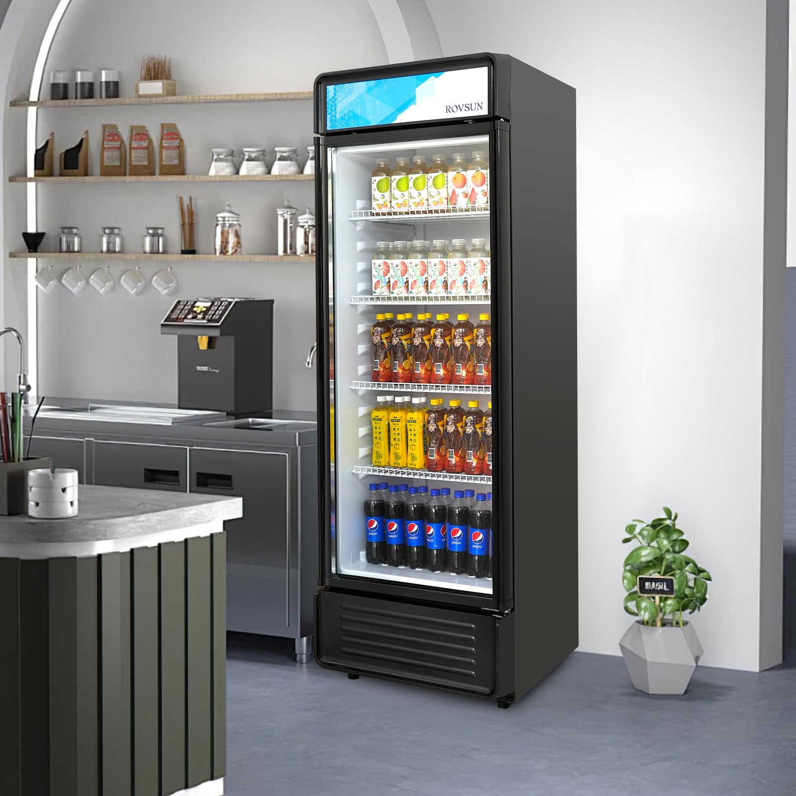 ROVSUN 25" 12.2 Cu.Ft. 280W 115V Black Beverage Refrigerator