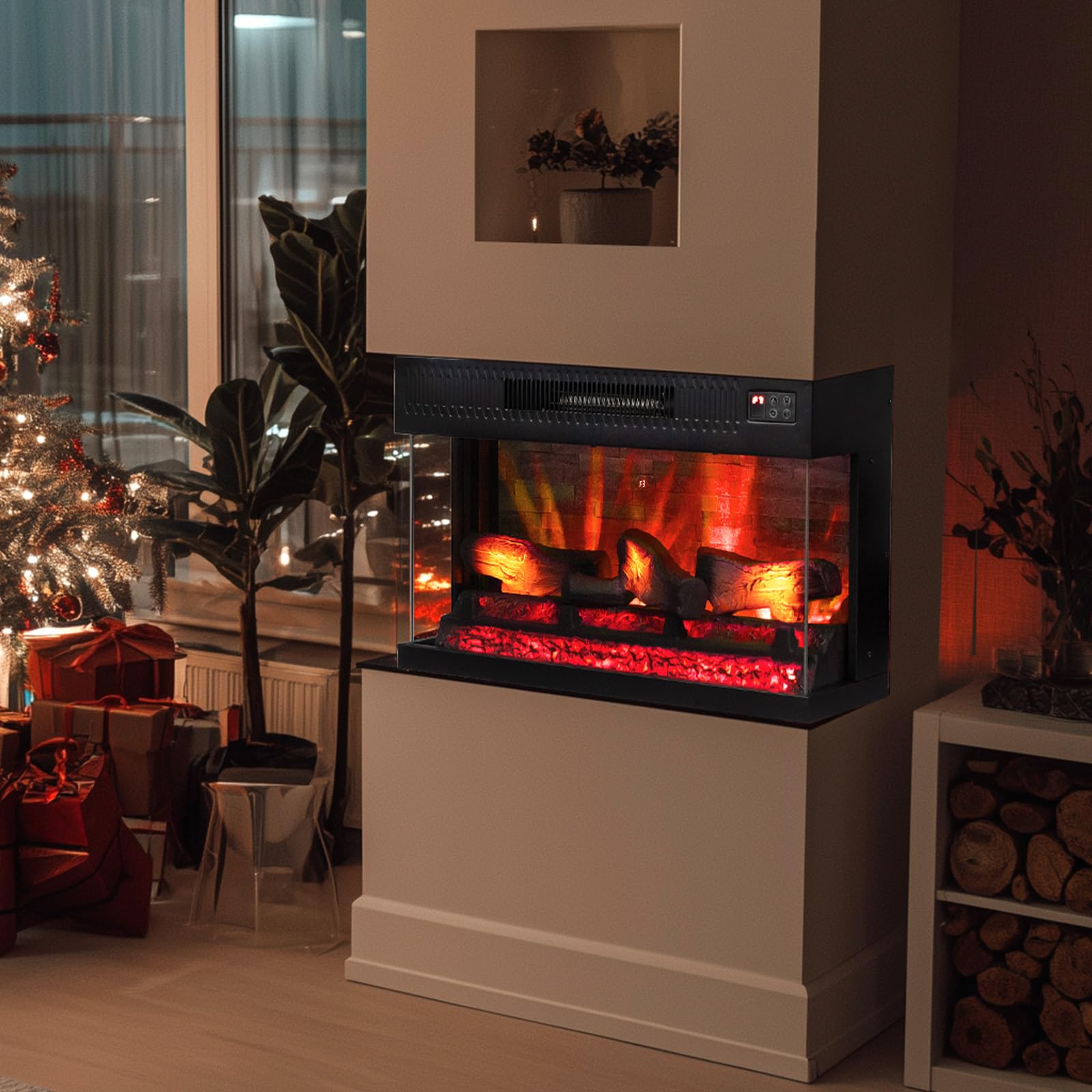 ROVSUN 36" 1400W 120V Electric Fireplace Insert with Remote Control