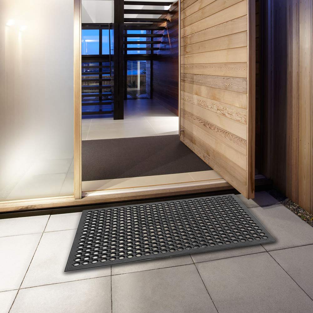ROVSUN 24'' x 36''(2 x 3 FT) Rubber Floor Mat Anti-Fatigue Non-Slip with Holes