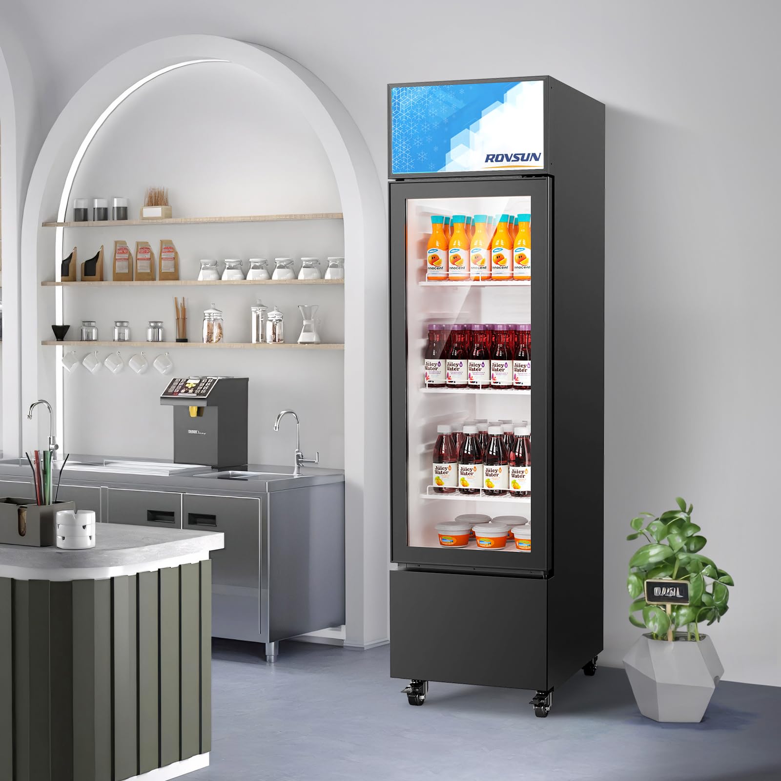 ROVSUN 17" 6 Cu.Ft. 160W 115V Black Beverage Refrigerator
