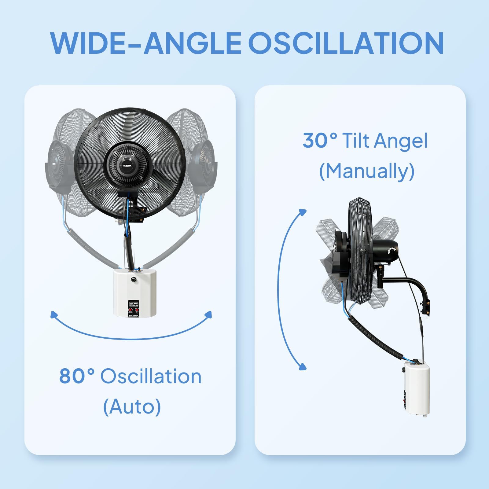 ROVSUN 26" 175W 110V Wall Mount Misting Fan