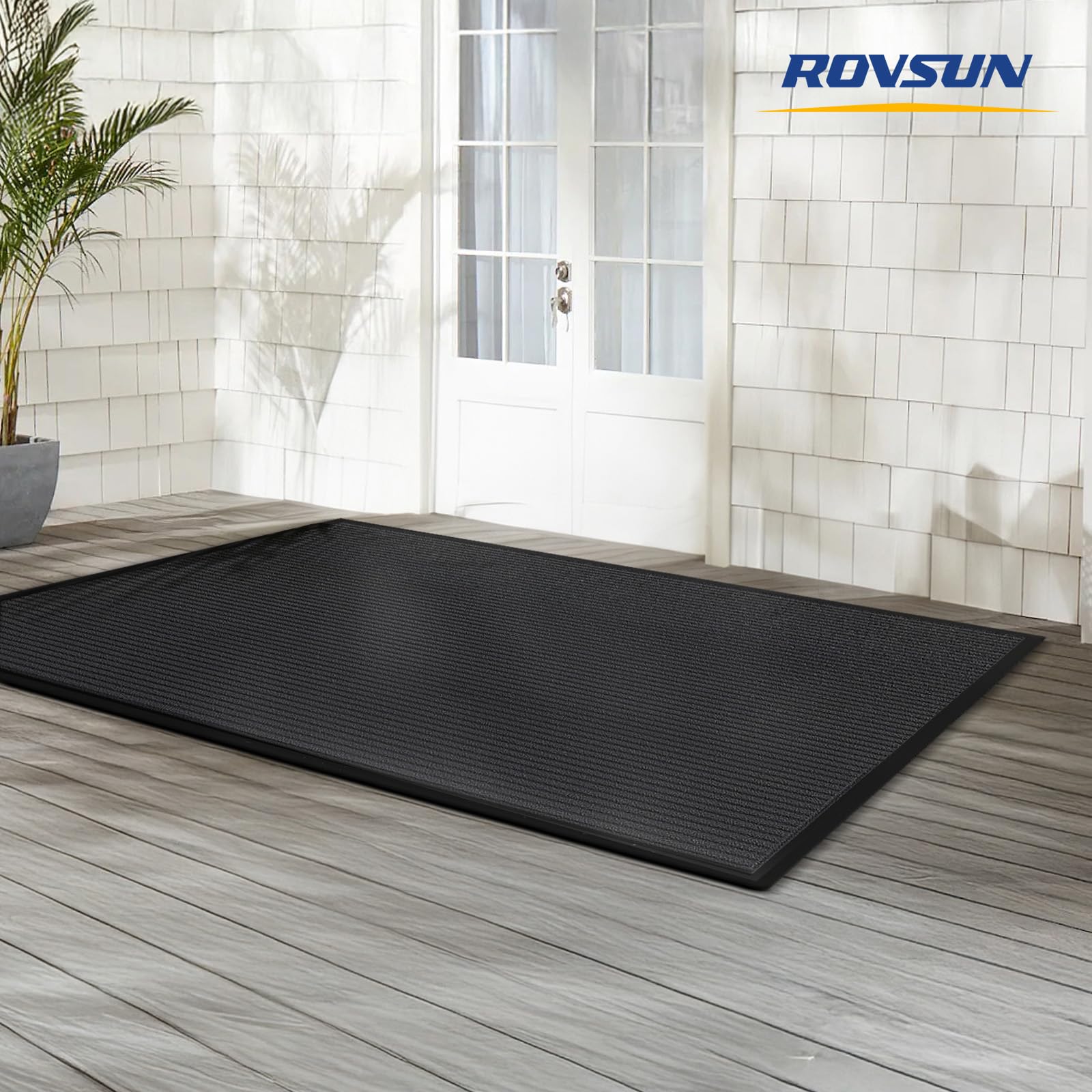ROVSUN 71" × 35" Front Door Mat Non-Slip Grey