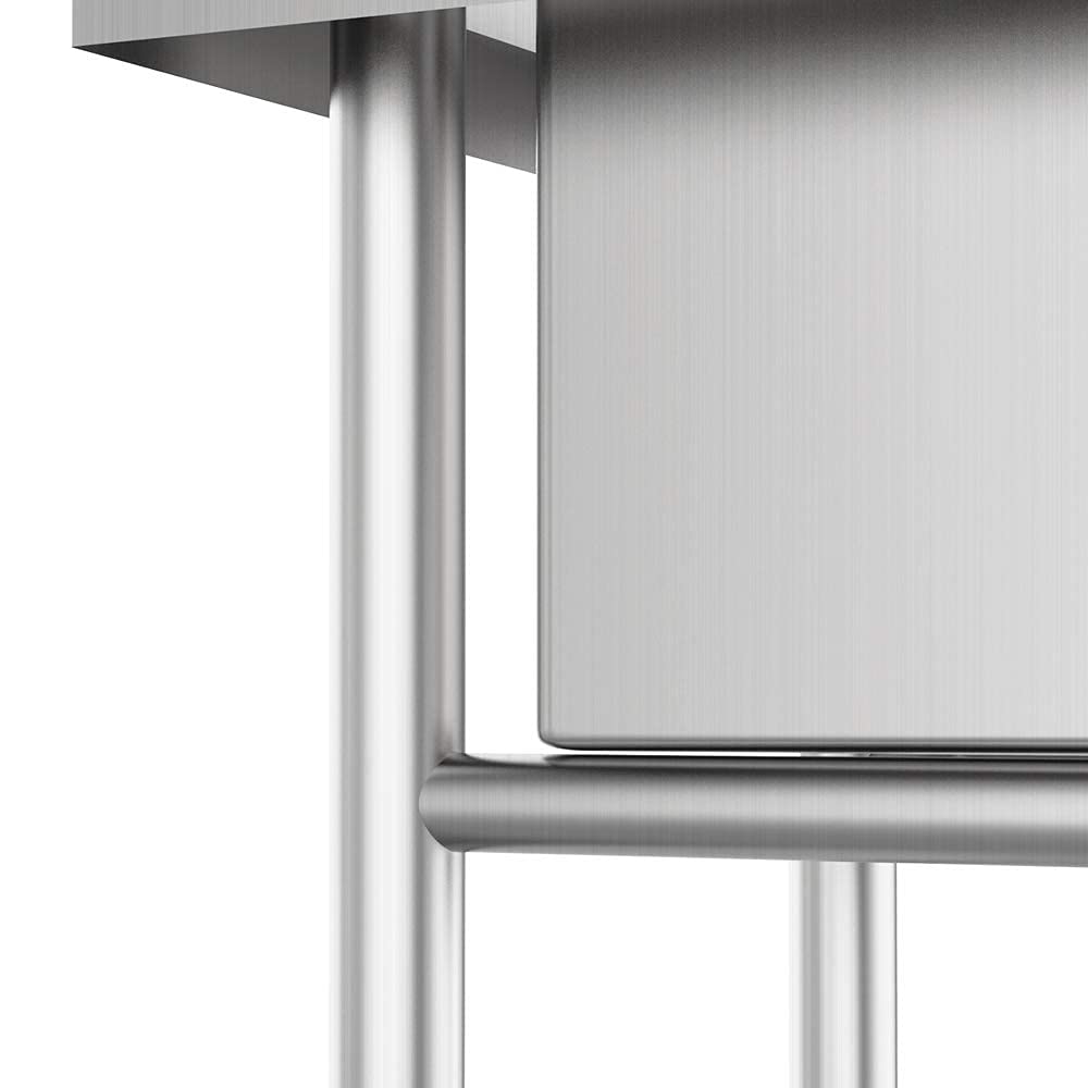ROVSUN 28" x 24" 1 Compartment 304 Stainless Steel Sink with Backsplash