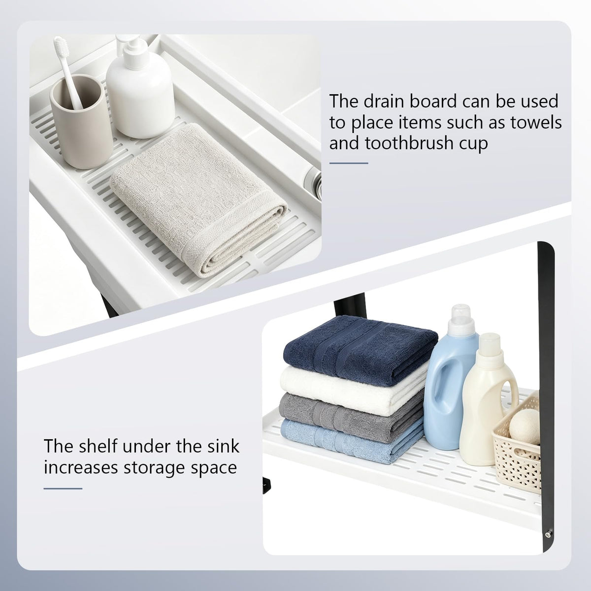 ROVSUN 32" X 22" Freestanding Pet Washing Station Utility Sink White
