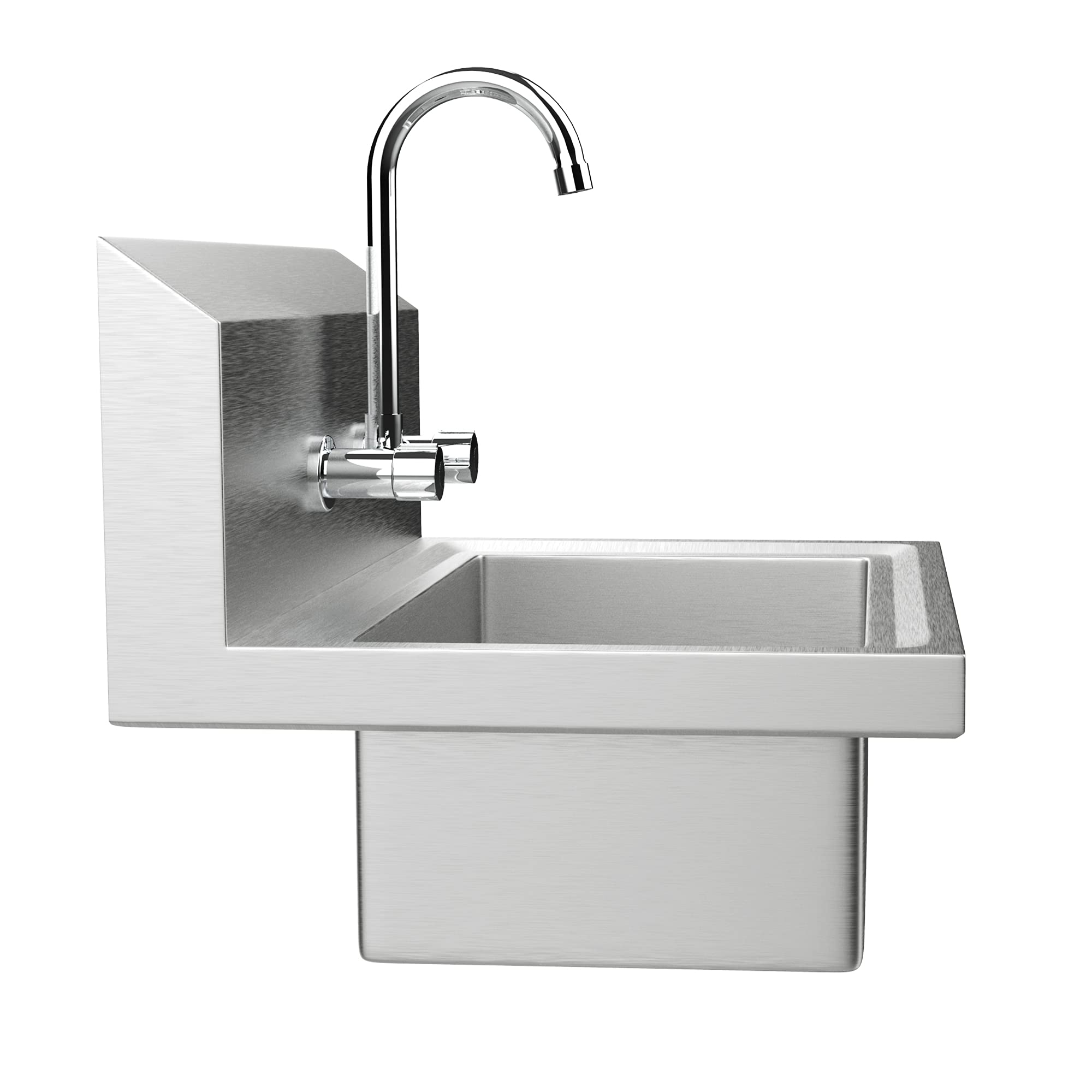 ROVSUN 17" x 15" Wall Mount Stainless Steel Hand Wash Sink